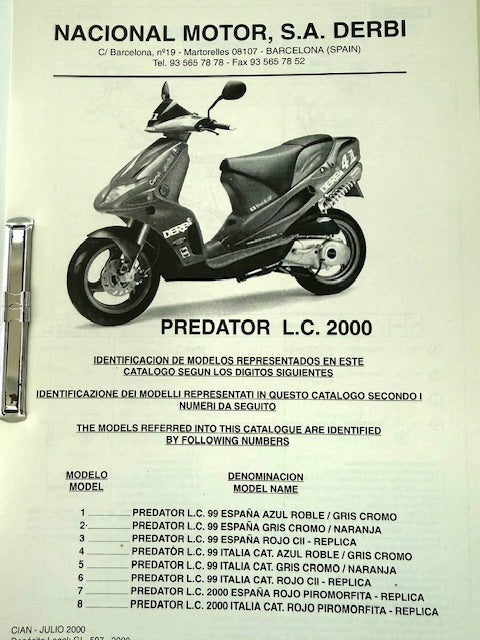 Catalogo parti di ricambio Derbi Predator 50cc LC