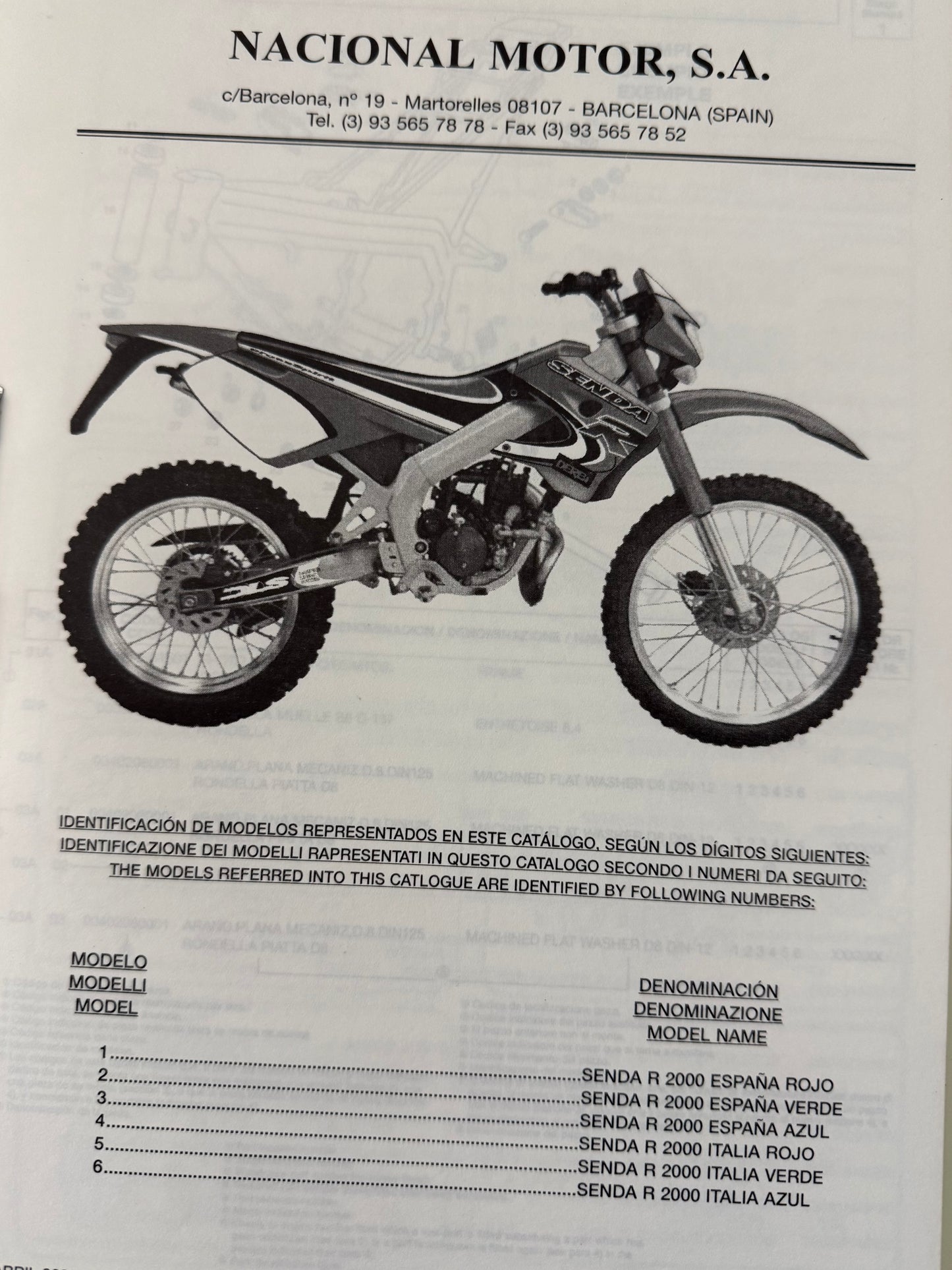 Catalogo parti di ricambio Derbi Senda 50cc