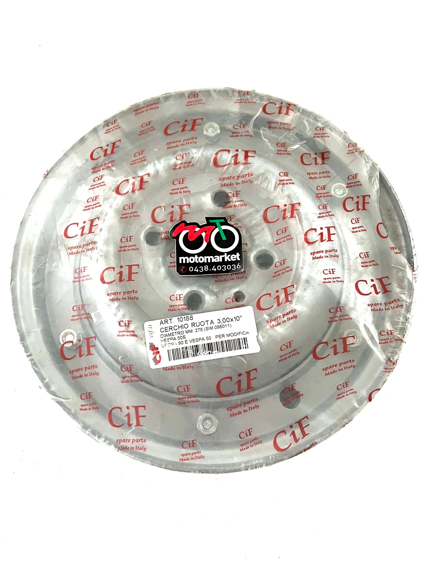 Cerchio Vespa 50R modifica da 275-9 a 300-10 art.10188