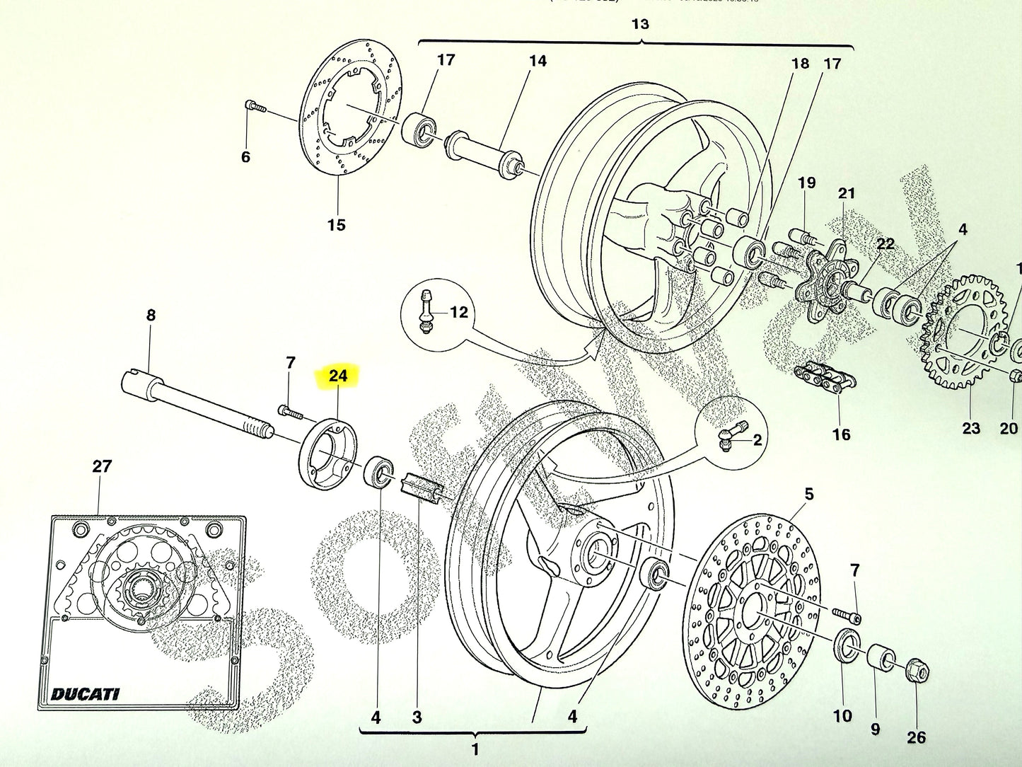 Coperchio ruota anteriore Ducati Monster 400-600-620-750 art.16010711A