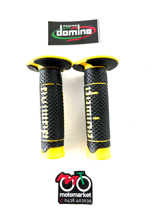 Manopole Domino enduro-cross nero-giallo art.AC2641