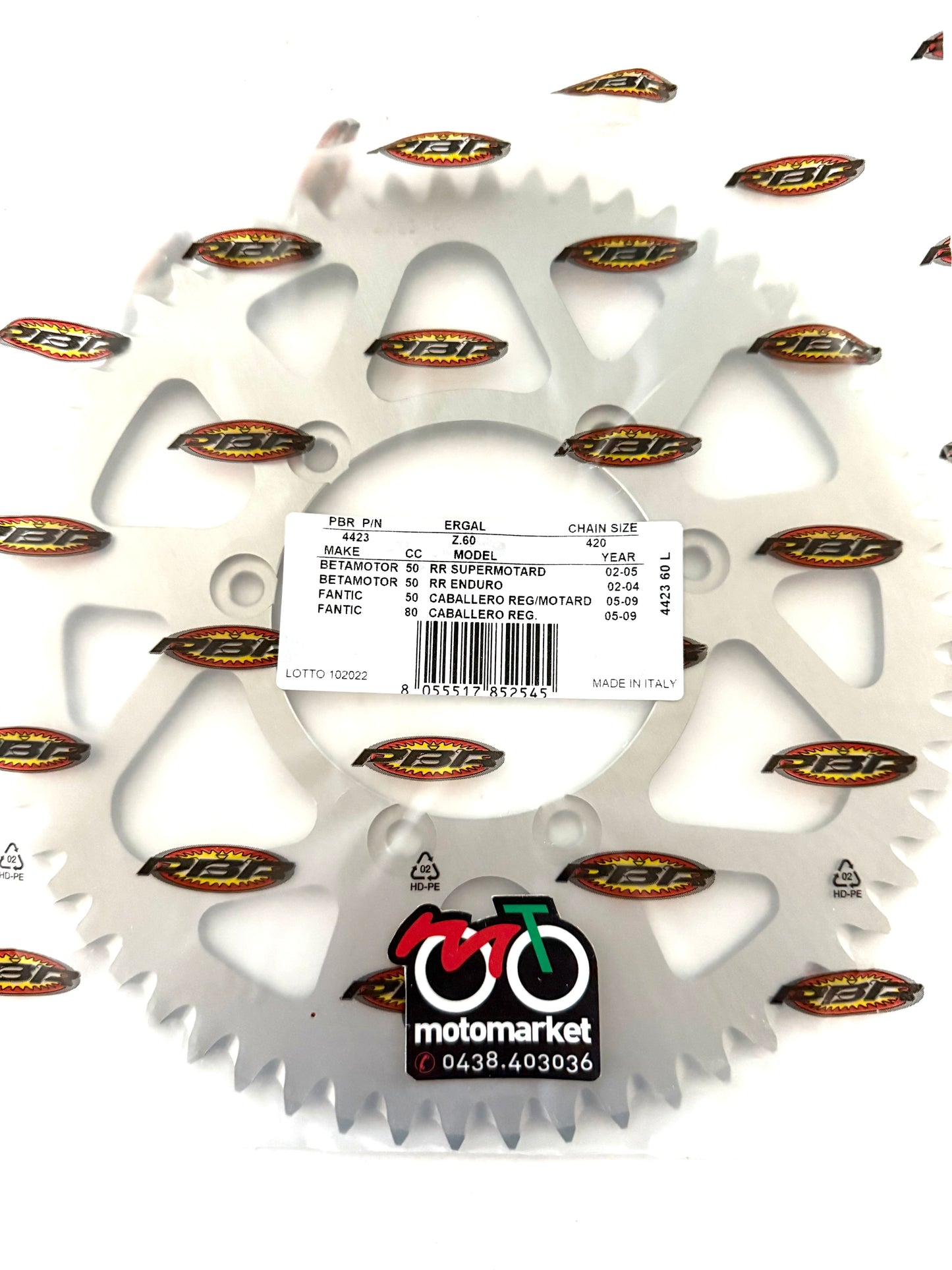 Corona ergal Beta 50 RR-Fantic Caballero 50 foro interno D.100 art.4423-60