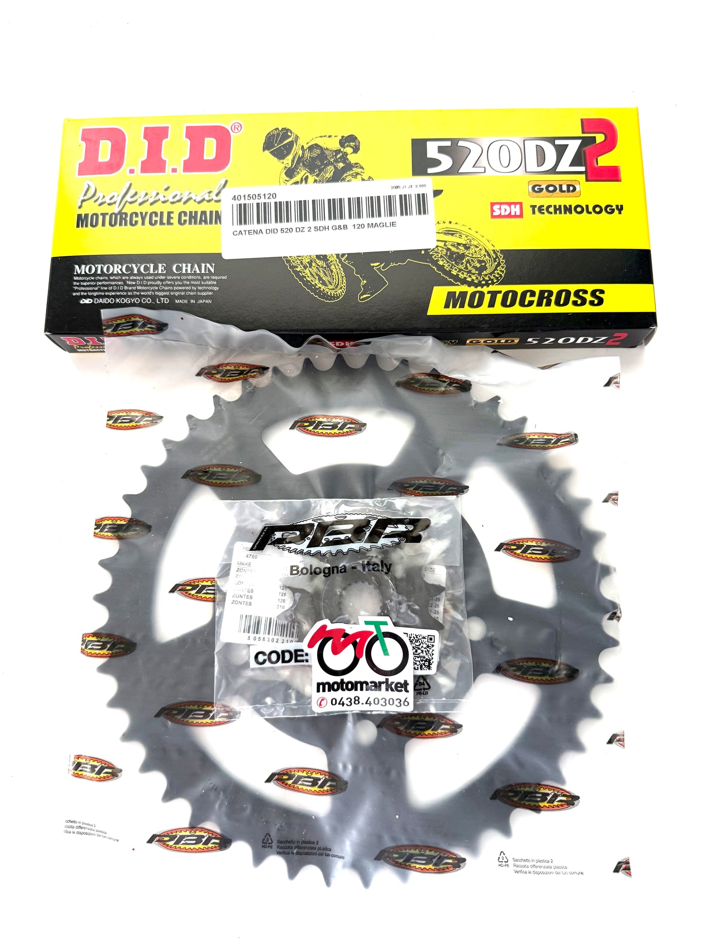 Kit catena moto Zontes 125 G1-GK-U 125-ZT125U Z14-46 denti