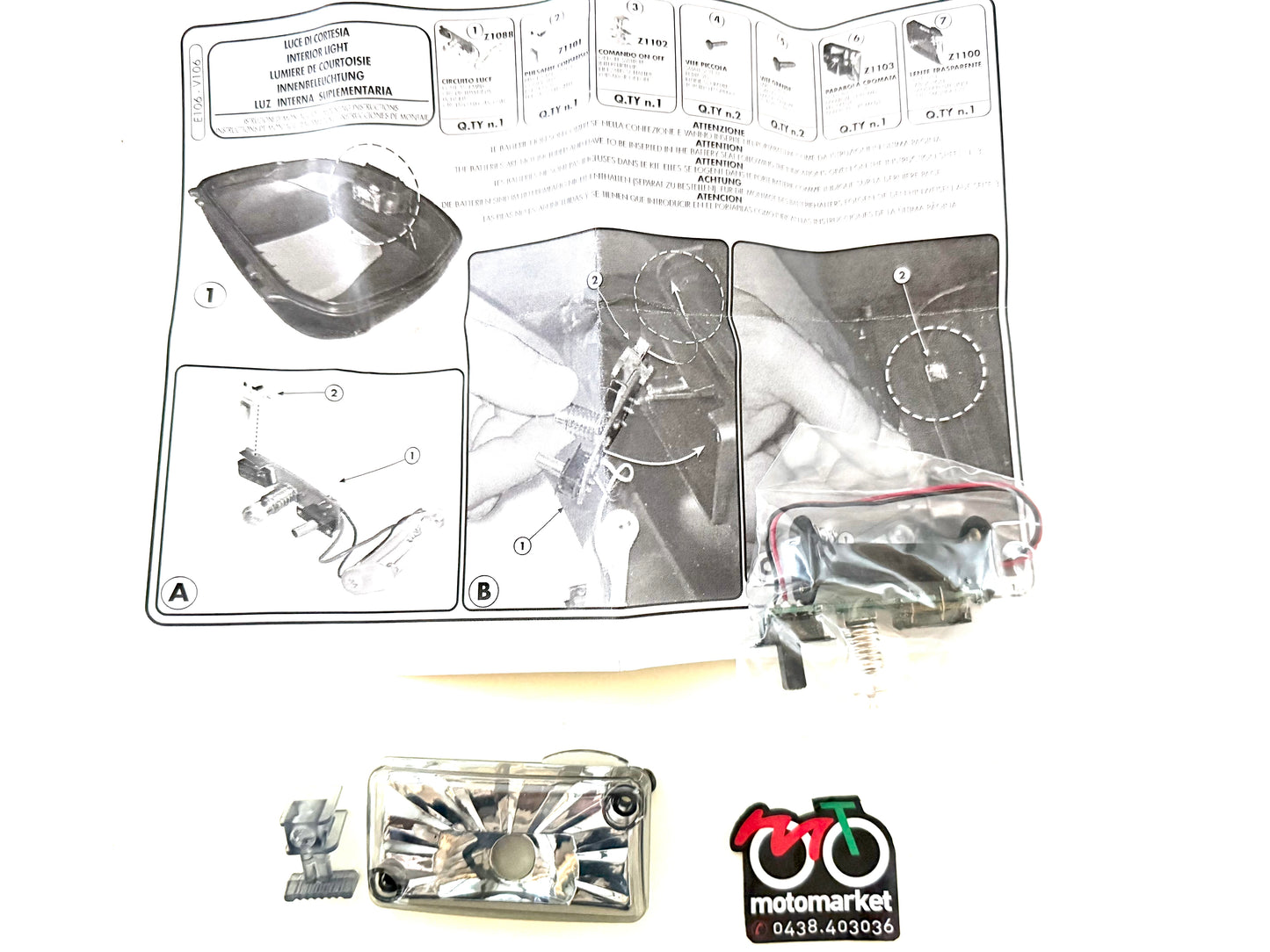 Kit luce di cortesia per bauletti Givi V46 art.E106