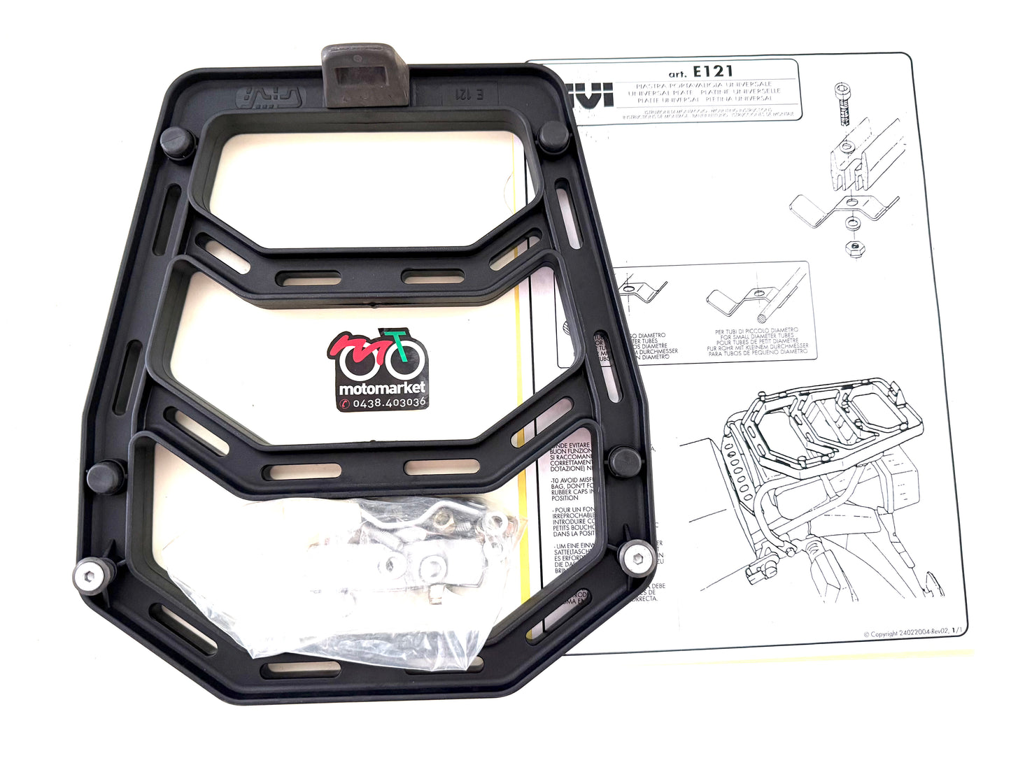 Piastra standard in alluminio per bauletti Givi Monokey art. E121