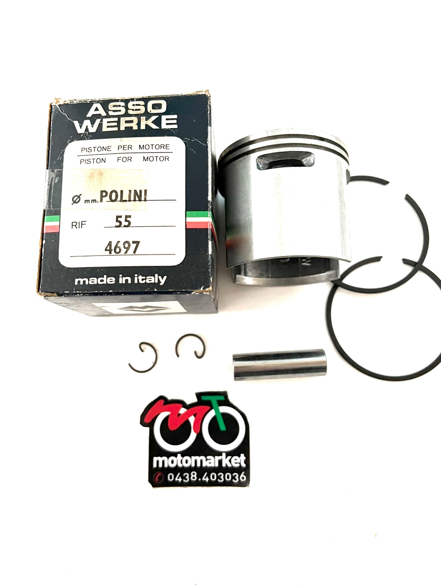 Pistone modifica Polini D.55 Vespa 50 doppia aspirazione art.4697
