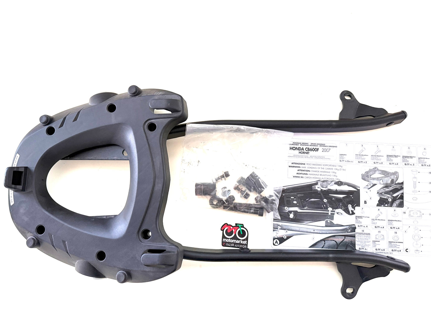 Portapacchi posteriore con piastra Honda Hornet 600 2007/10 art.263FZ