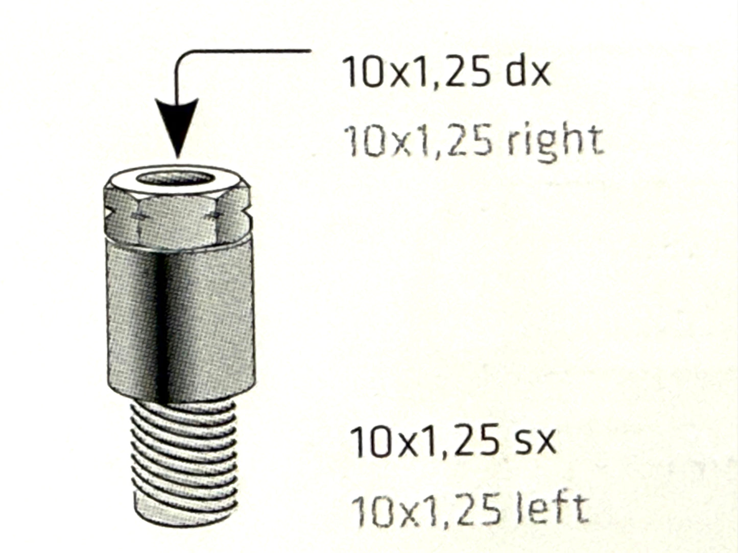 Riduzione specchio M10X1,25DX-M10X1,25SX art.C0206139CN