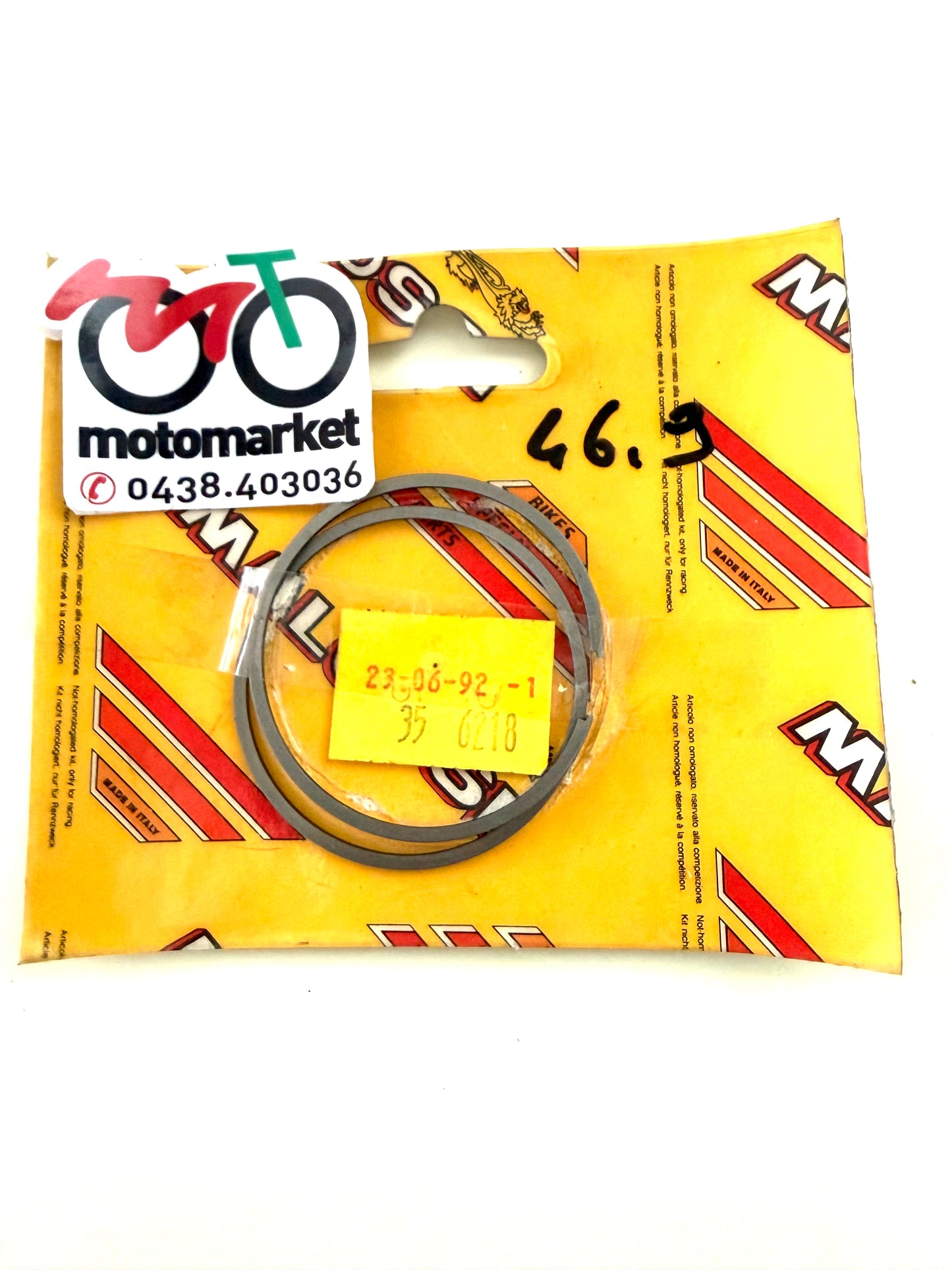 Anelli pistone Malossi Ciao d.46,9 art.356218