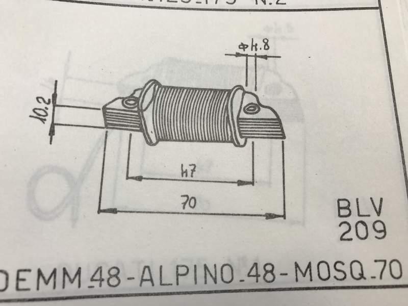 Bobina luce Demm 48-Alpino 48 impianto Ducati