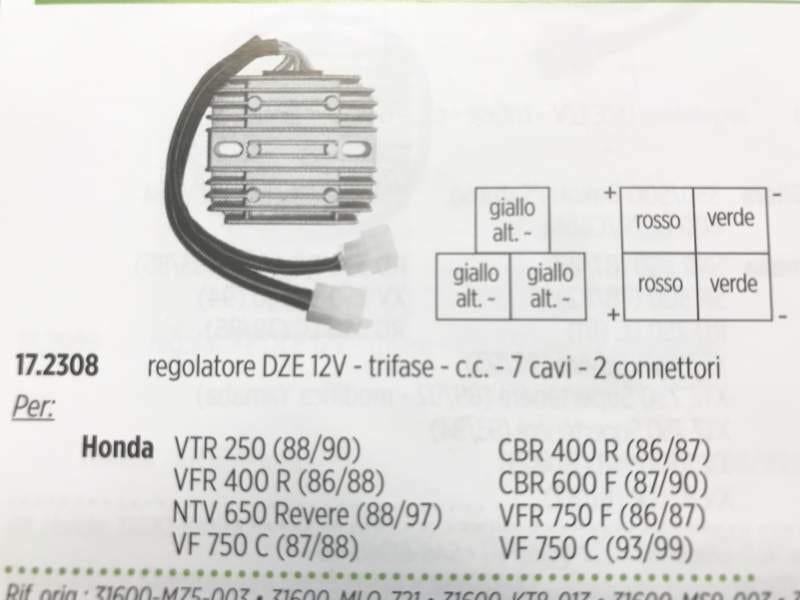 Regolatore Honda Revere