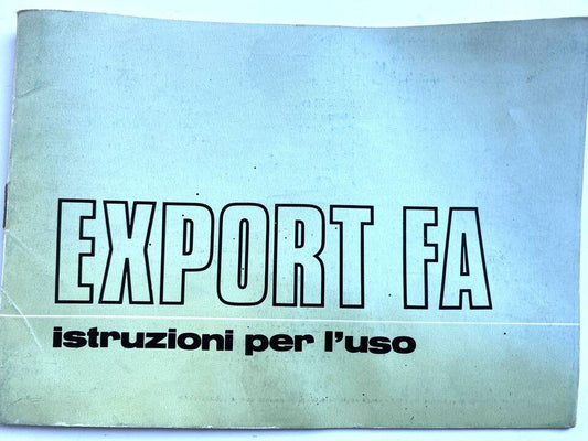 Libretto uso e manutenzione Benelli Export FA 50cc monomarcia