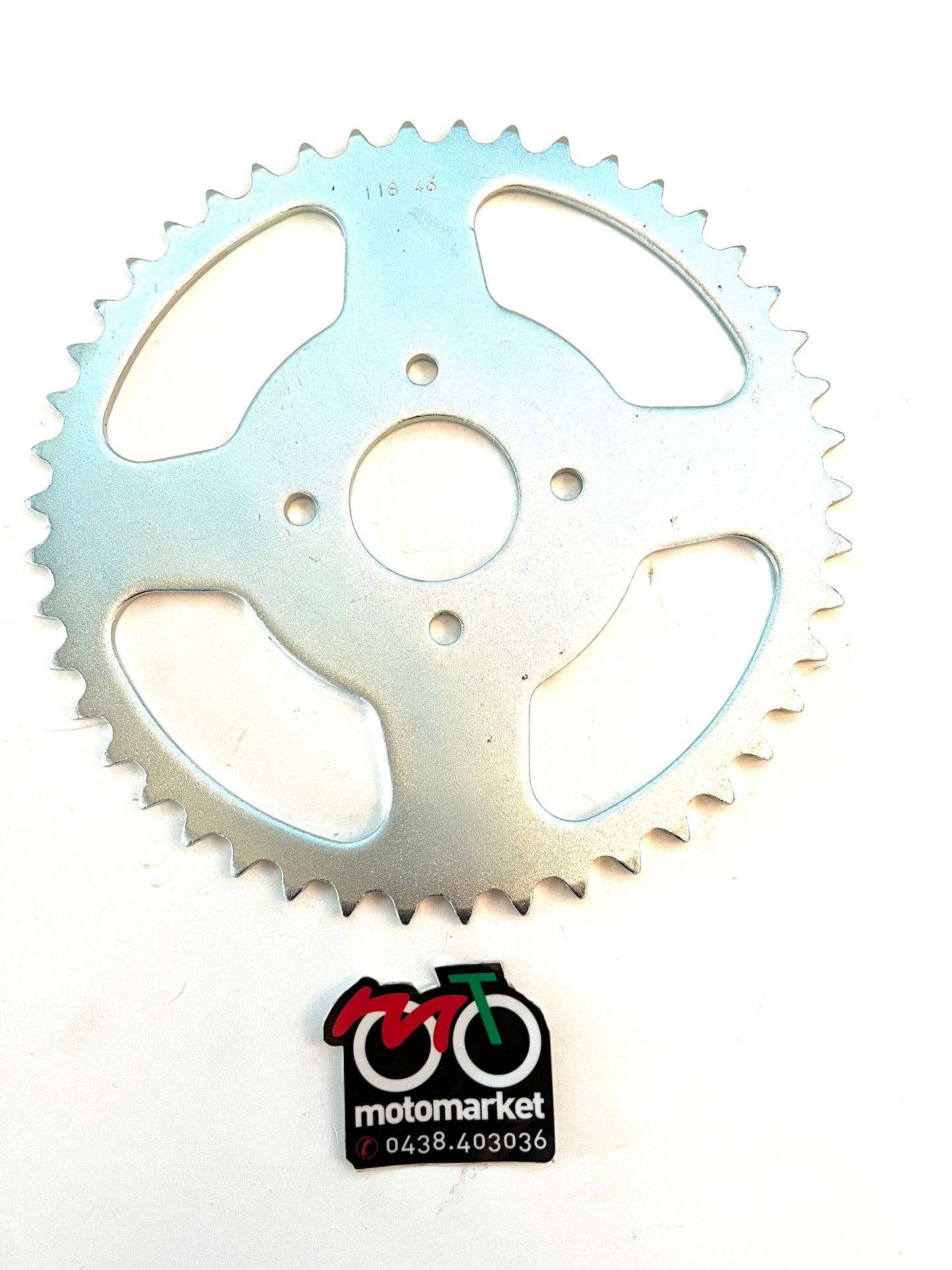 Corona per ciclomotore foro interno 39,4 interasse fori 62 art.118-46 denti