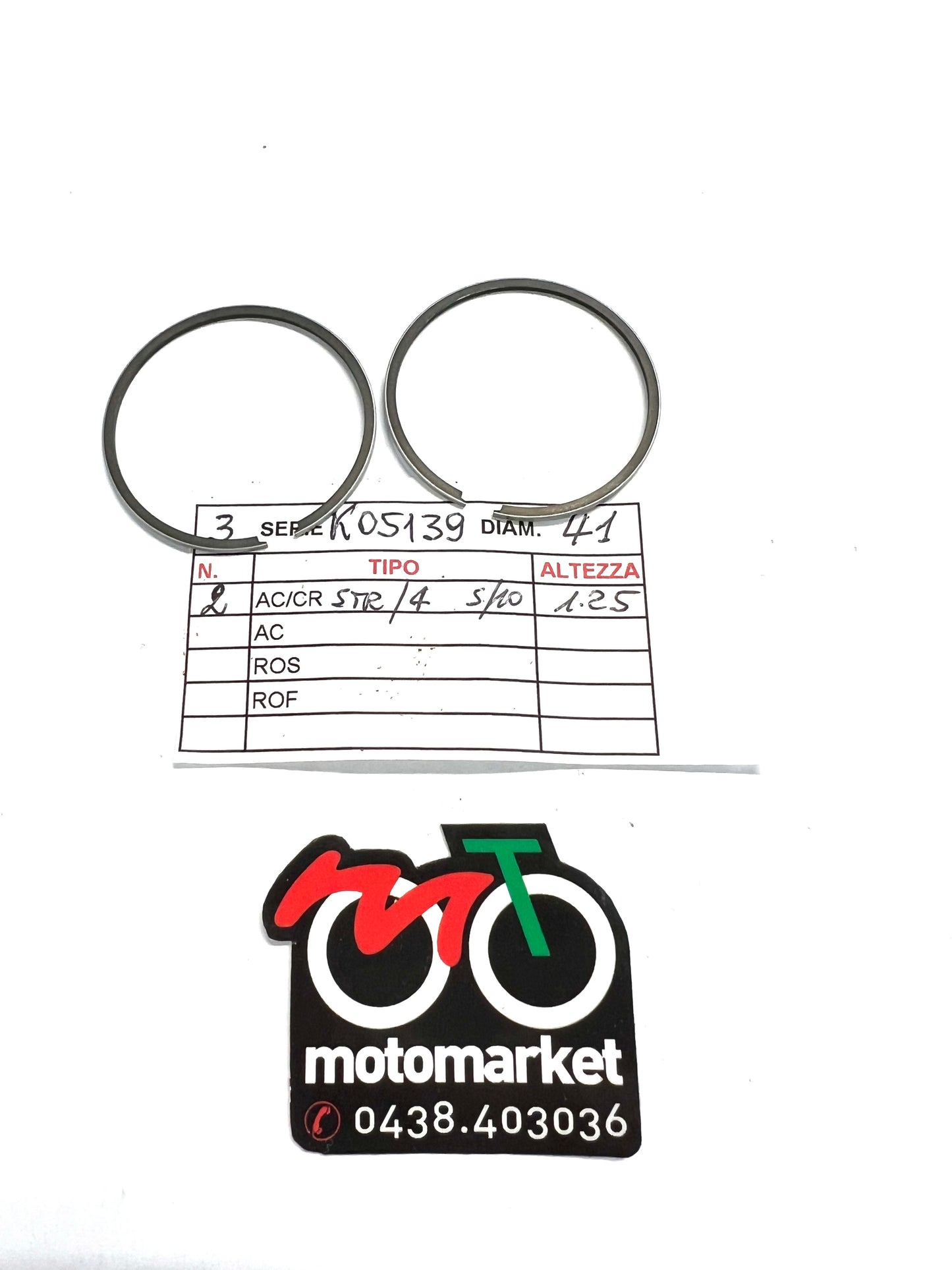 Anelli pistone Aprilia SR 50 Ditech-SR 50 2000 carburatore art.K5139 D.41