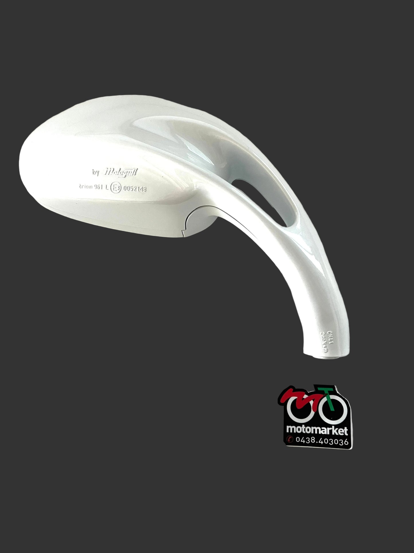 Specchio destro colore bianco perla Malaguti F12 art.07801980