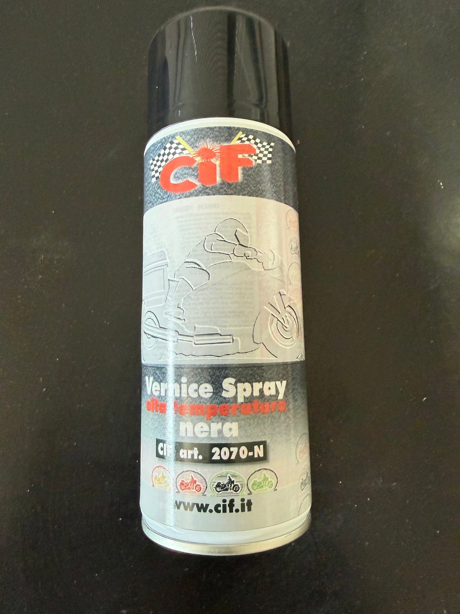 Barattolo vernice spray alta temperatura nera per marmitte