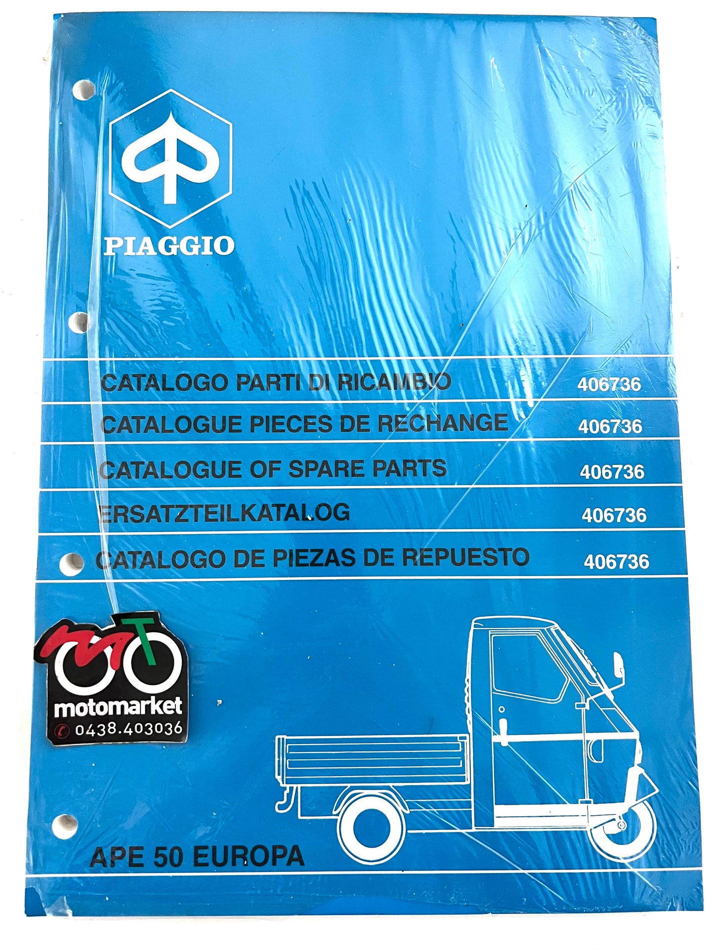 Catalogo parti di ricambio Piaggio Ape 50cc Europa