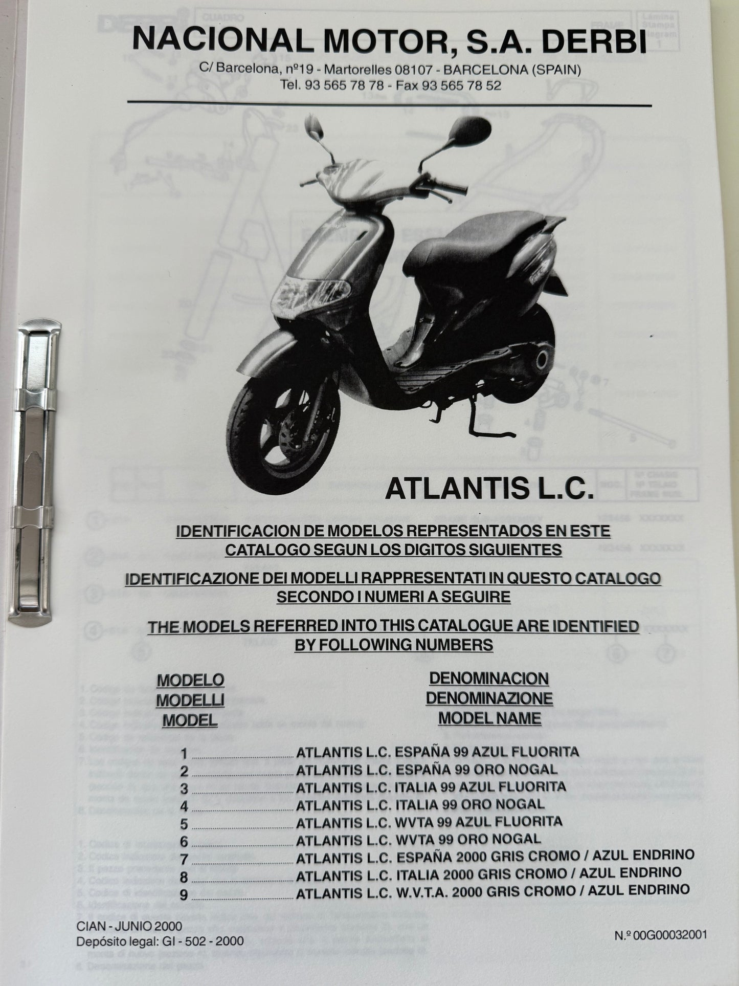Catalogo parti ricambio Derbi Atlantis 50 LC