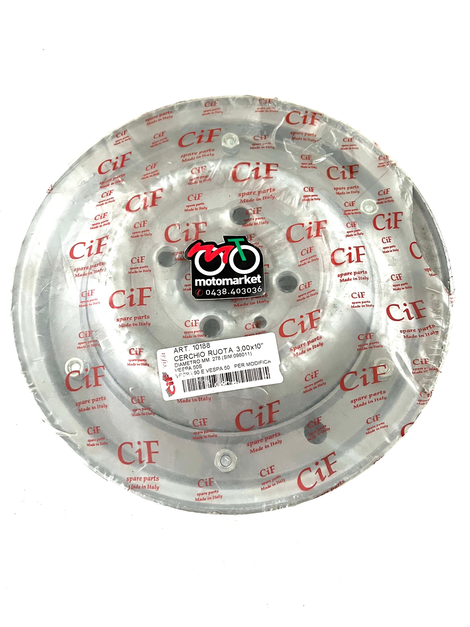 Cerchio Vespa 50R modifica da 275-9 a 300-10 art.10188