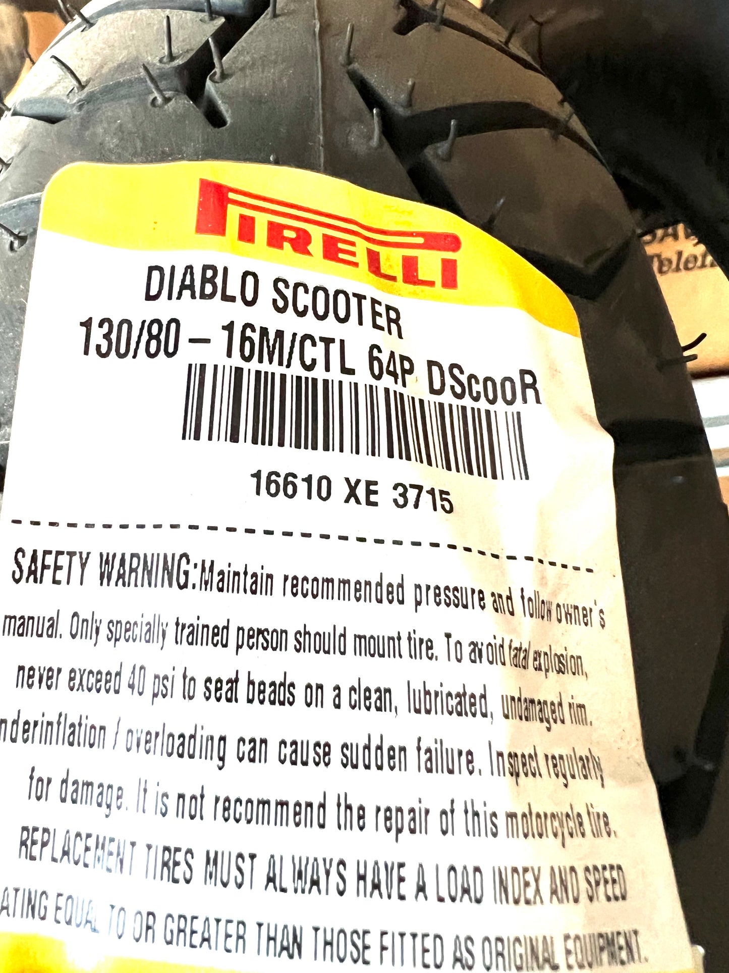 Copertura Pirelli 130/80-16 64P Diablo scooter