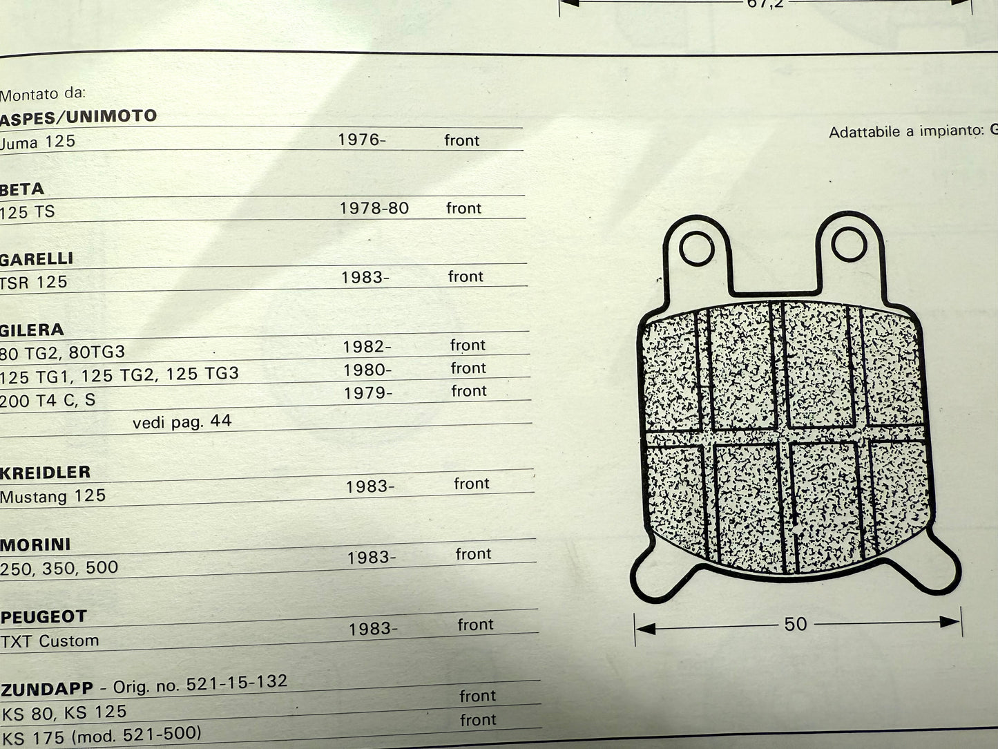 Pastiglie freno Grimeca moto Aspes-Beta-Gilera-Morini art.DP2023