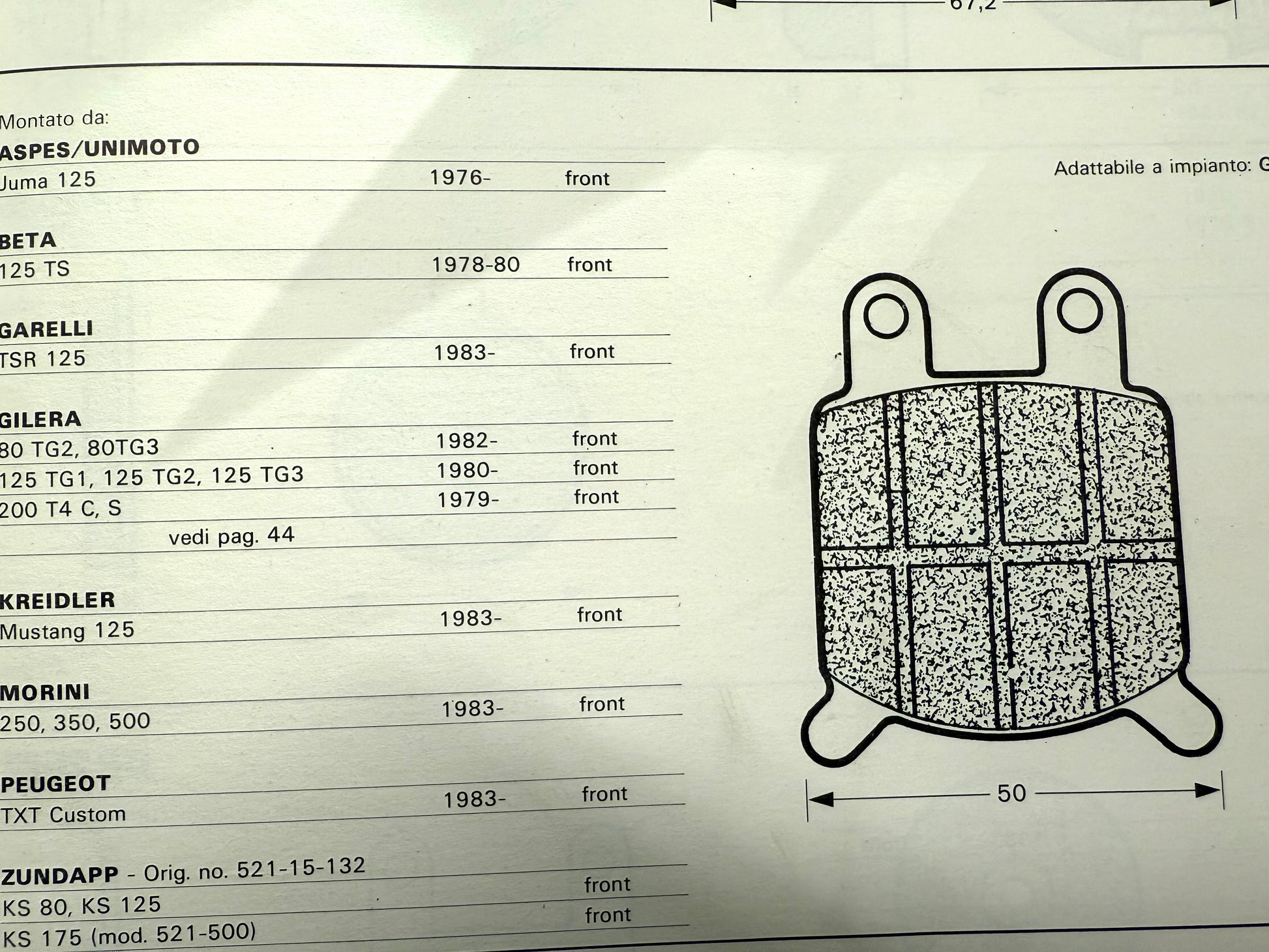 Pastiglie freno Grimeca moto Aspes-Beta-Gilera-Morini art.DP2023