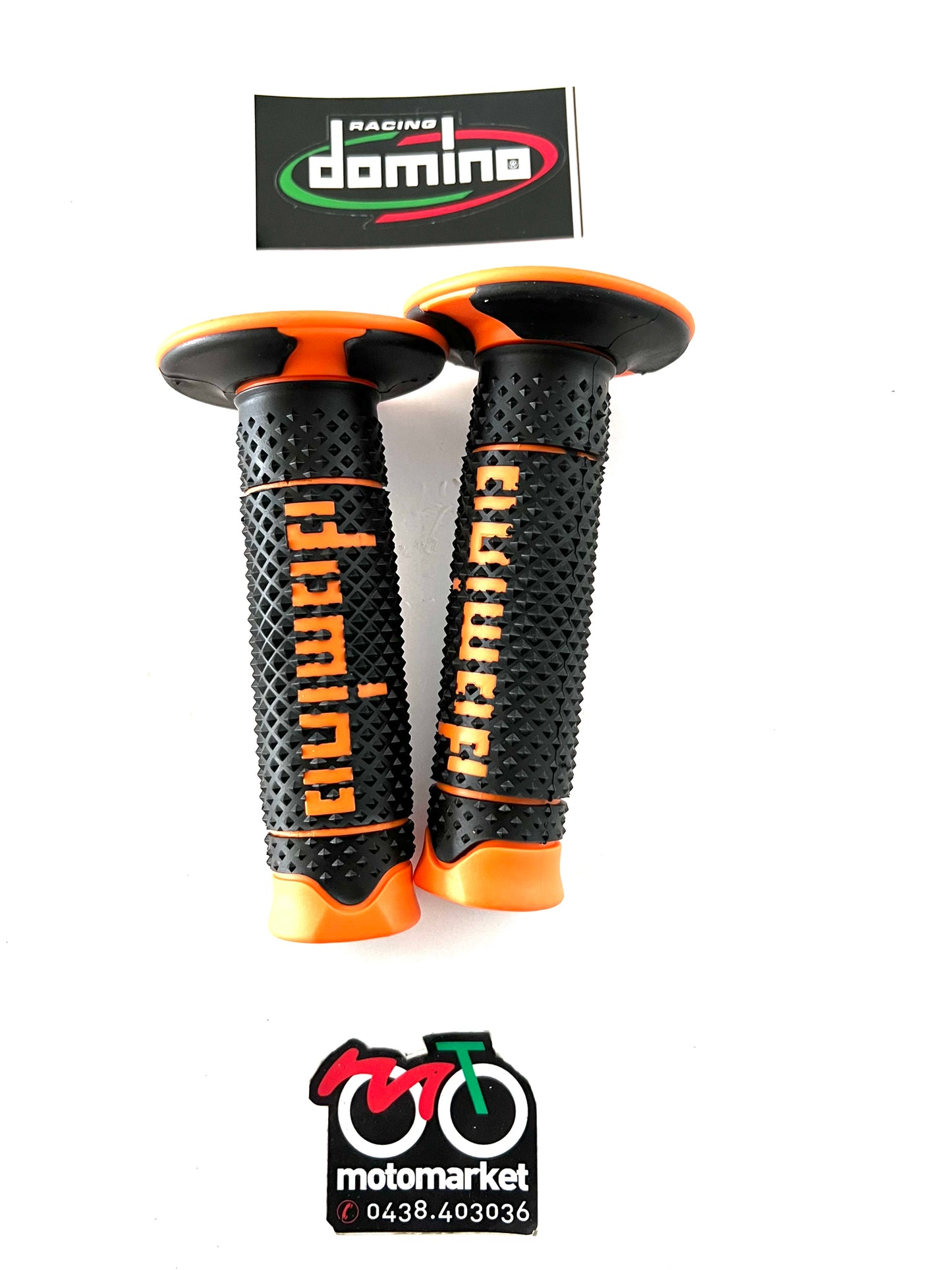 Manopole Domino enduro-cross nero-arancio art.AC2641