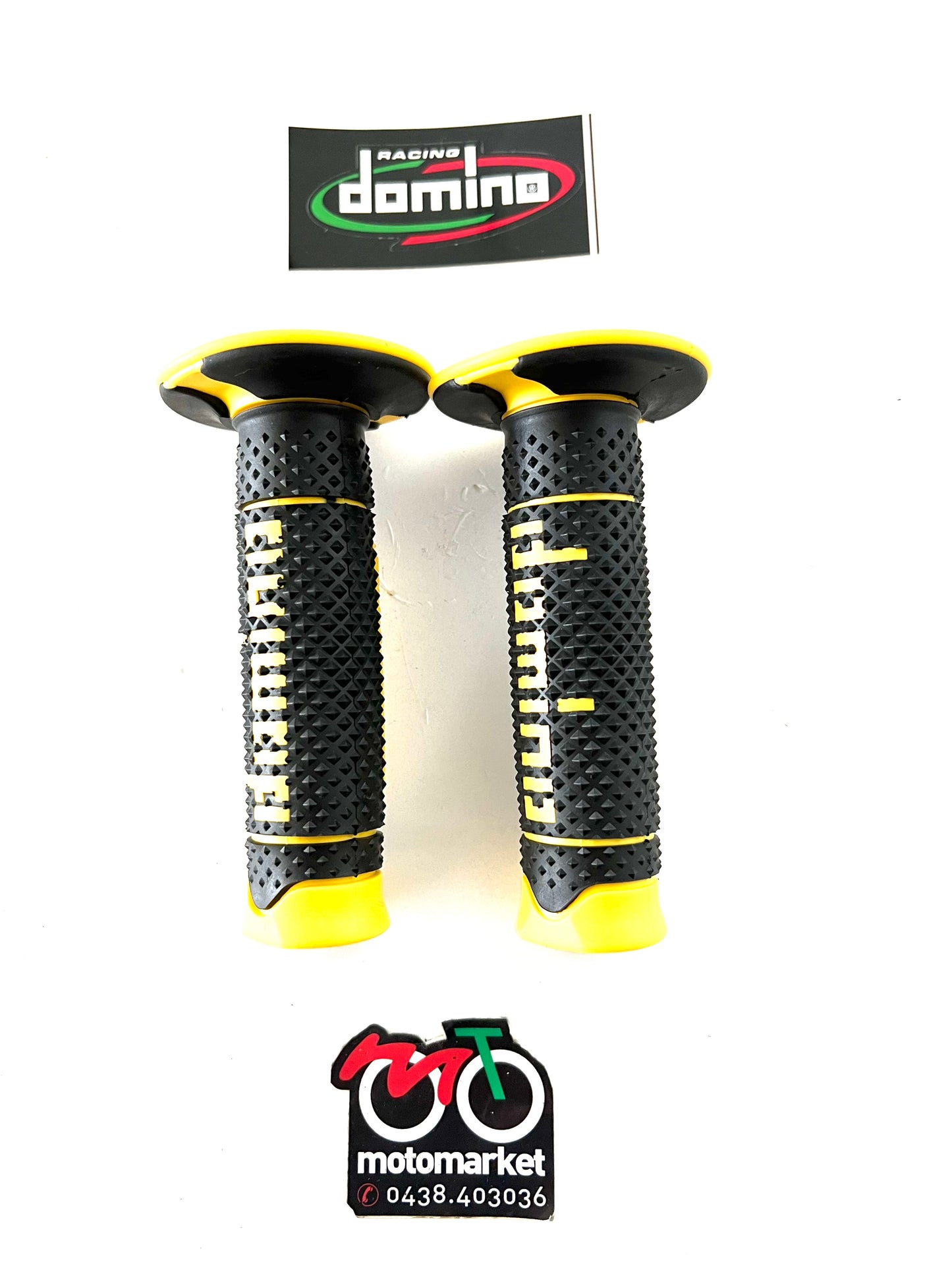 Manopole Domino enduro-cross nero-giallo art.AC2641