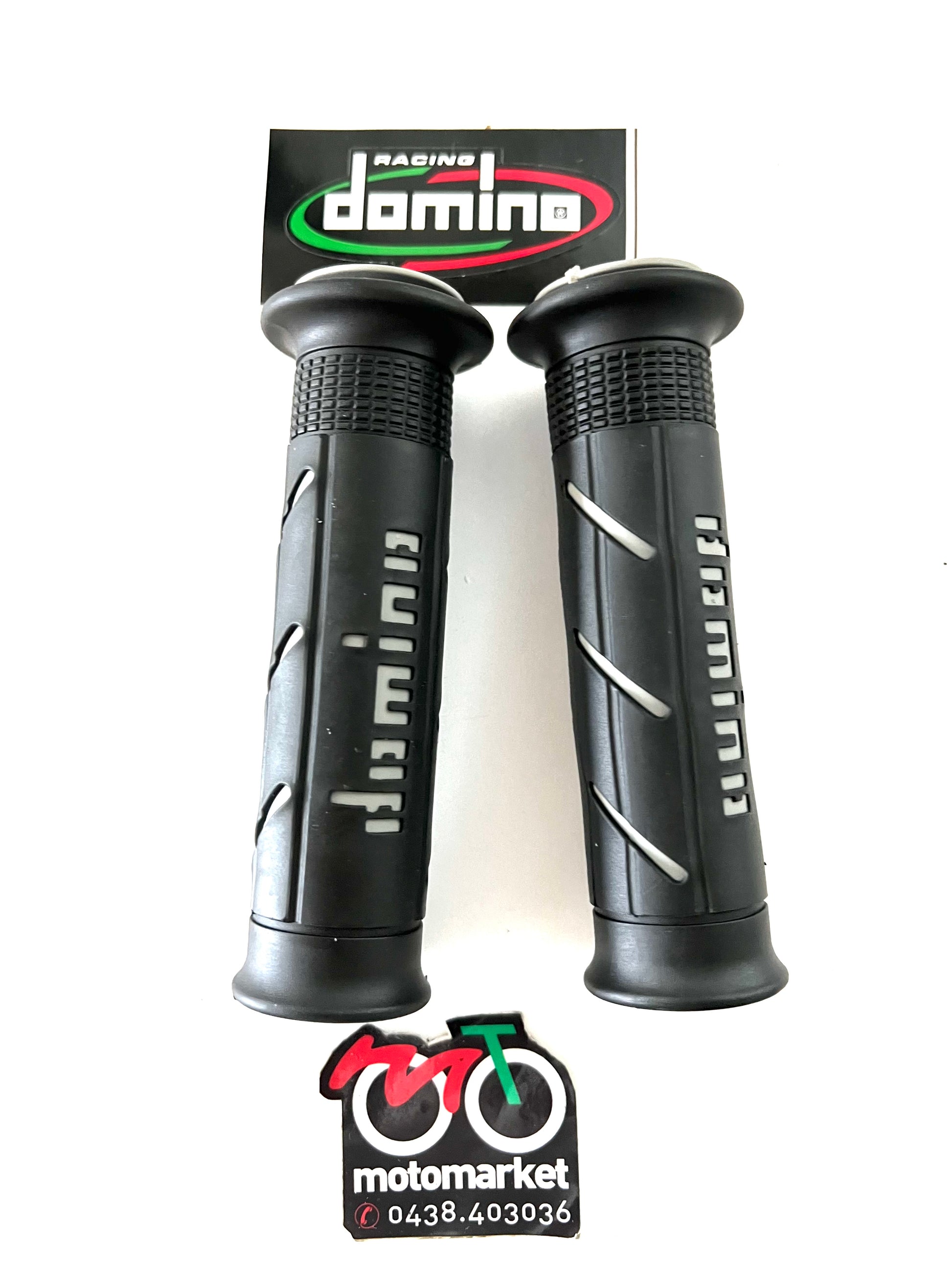 Manopole forate Domino nero-grigio L.125mm art.A25041