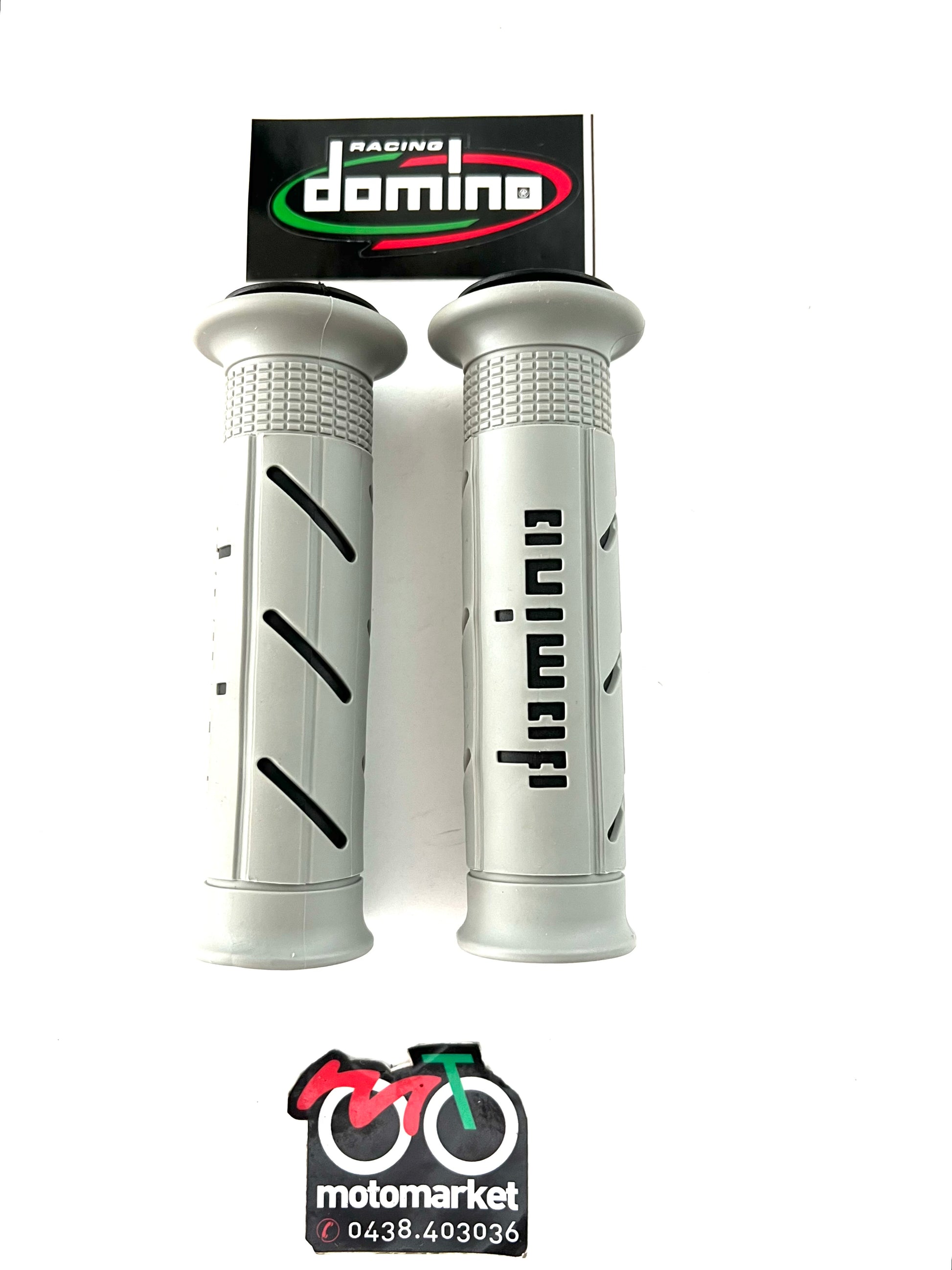 Manopole forate Domino grigio-nero L.125mm art.A25041