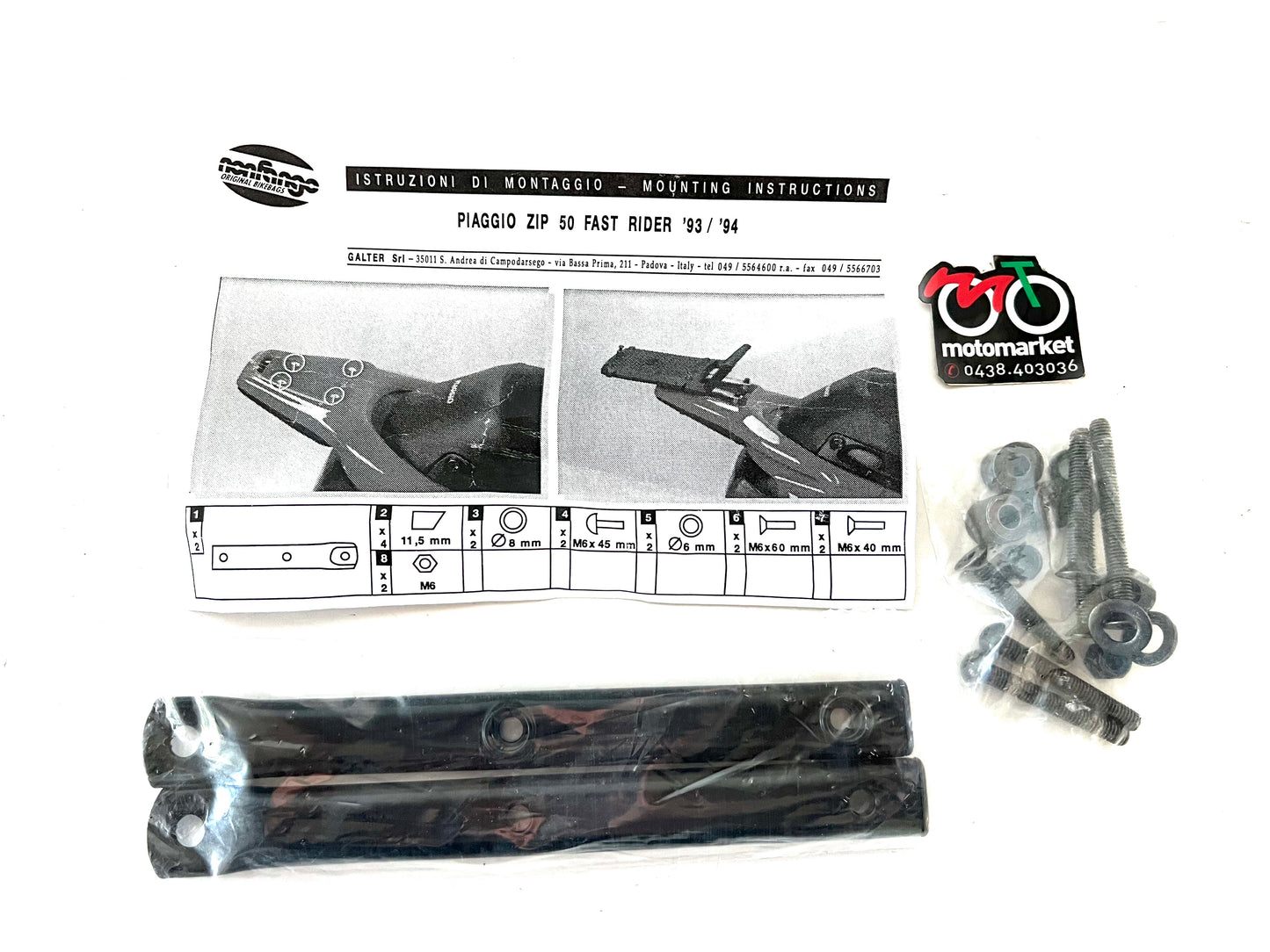 Supporti per piastra portabauletto Piaggio Zip Fast Rider 50cc 1993/95 art.I634