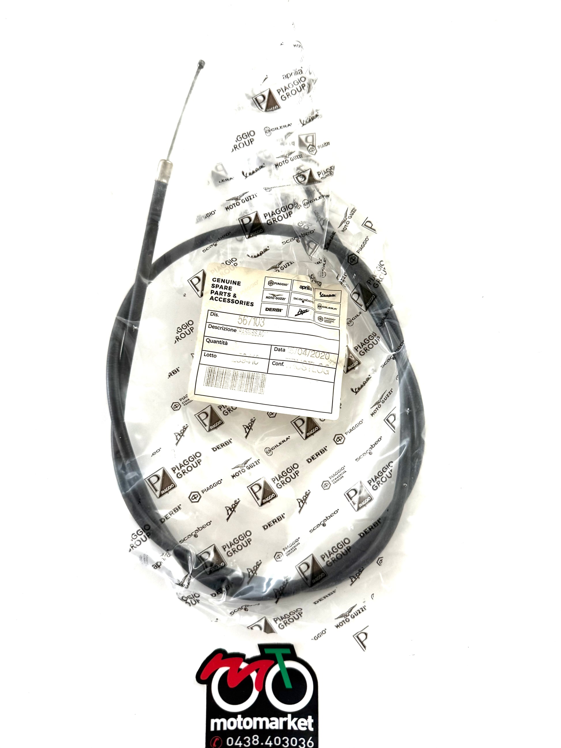 Corda gas Ape 50 Mix da sdoppiatore a carburatore art.567103