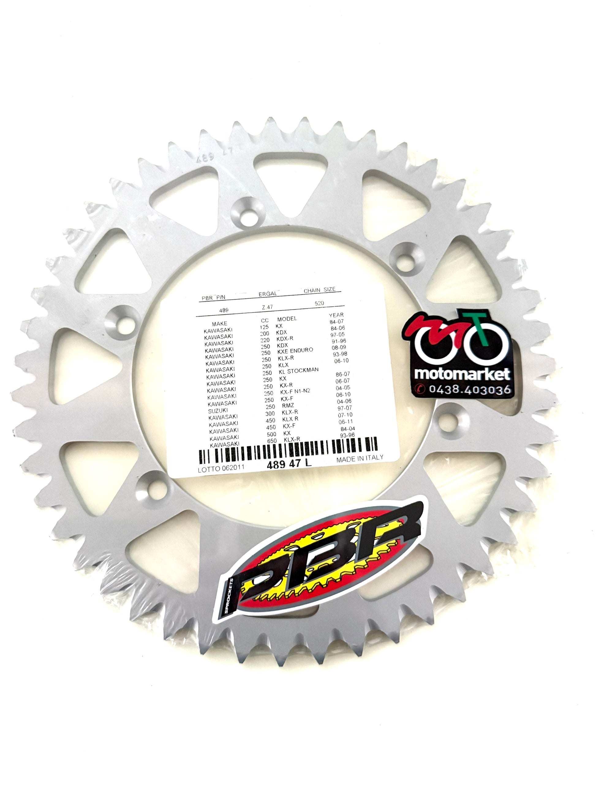 Corona Kawasaki KX125-250-500-KXF250-450-KLX650 in ergal art.489-47
