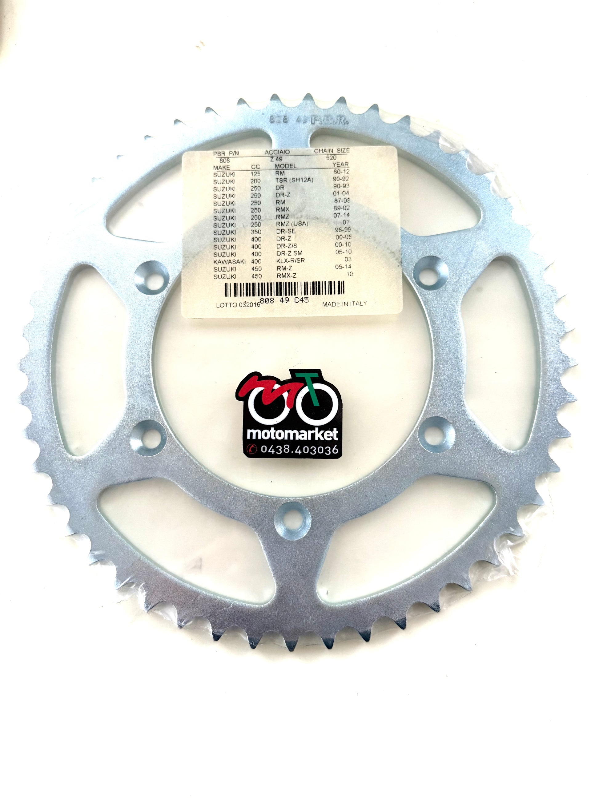 Corona Suzuki RM 125-250 in ferro foro da 126 art.808-49