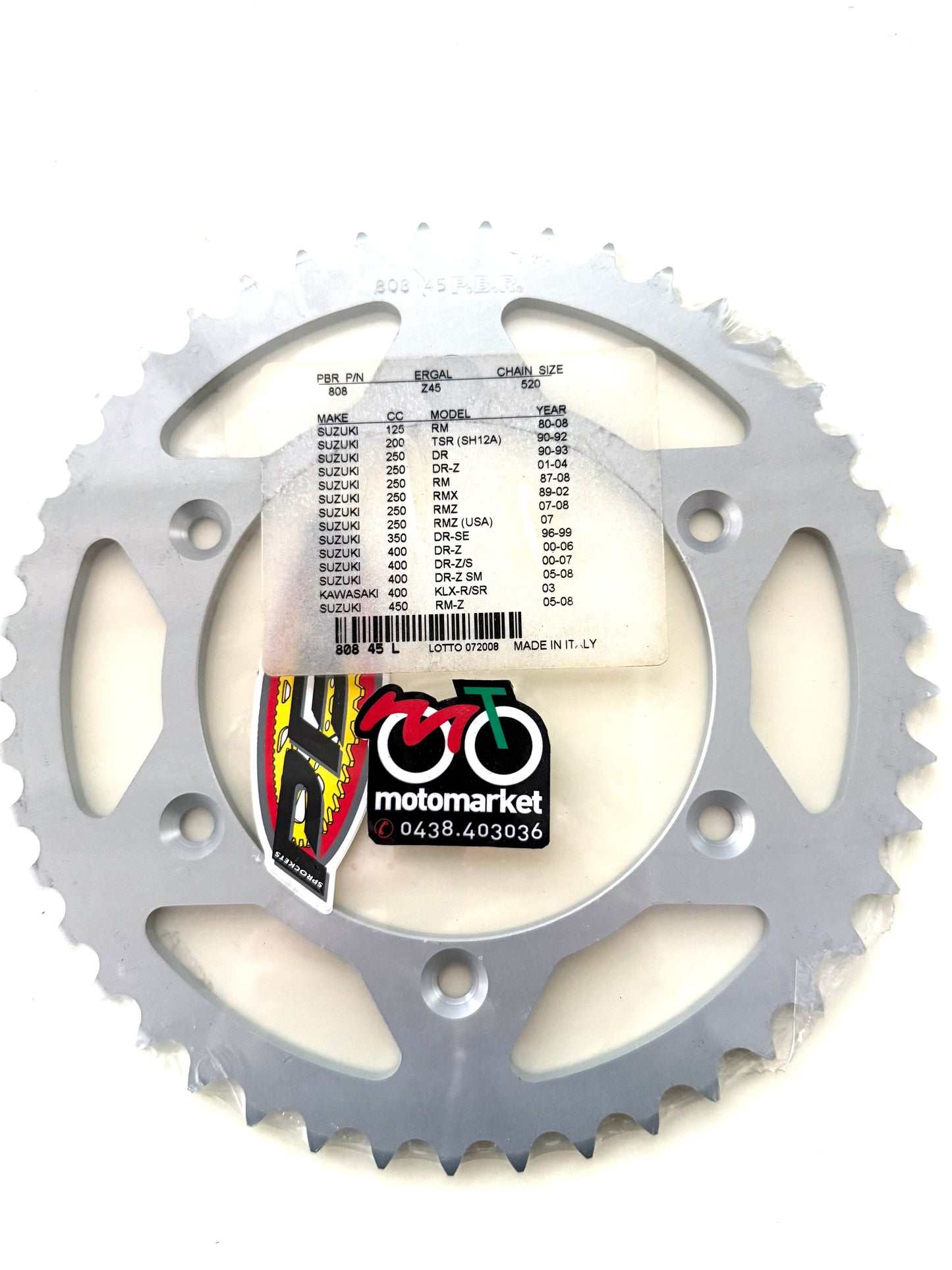 Corona Suzuki RMZ 250-450 in ergal foro da 126 art.808-45