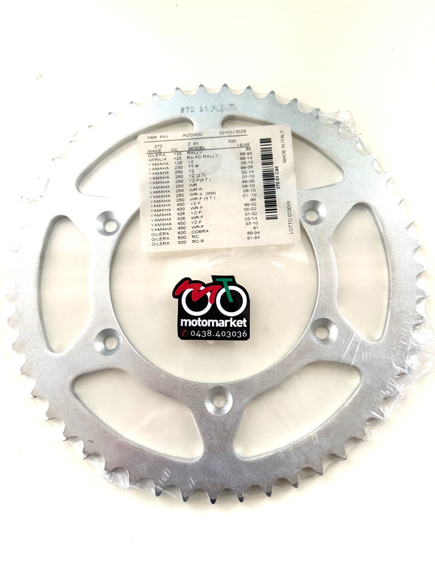 Corona Yamaha YZ-WR-YZF in ferro foro da 130 art.702-51