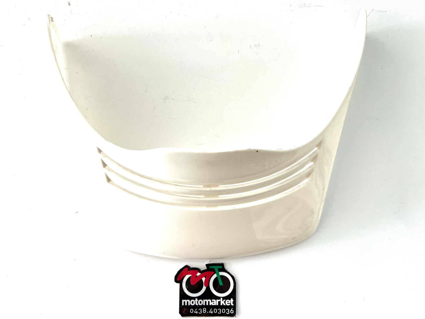 Frontino bianco casco da cross vintage