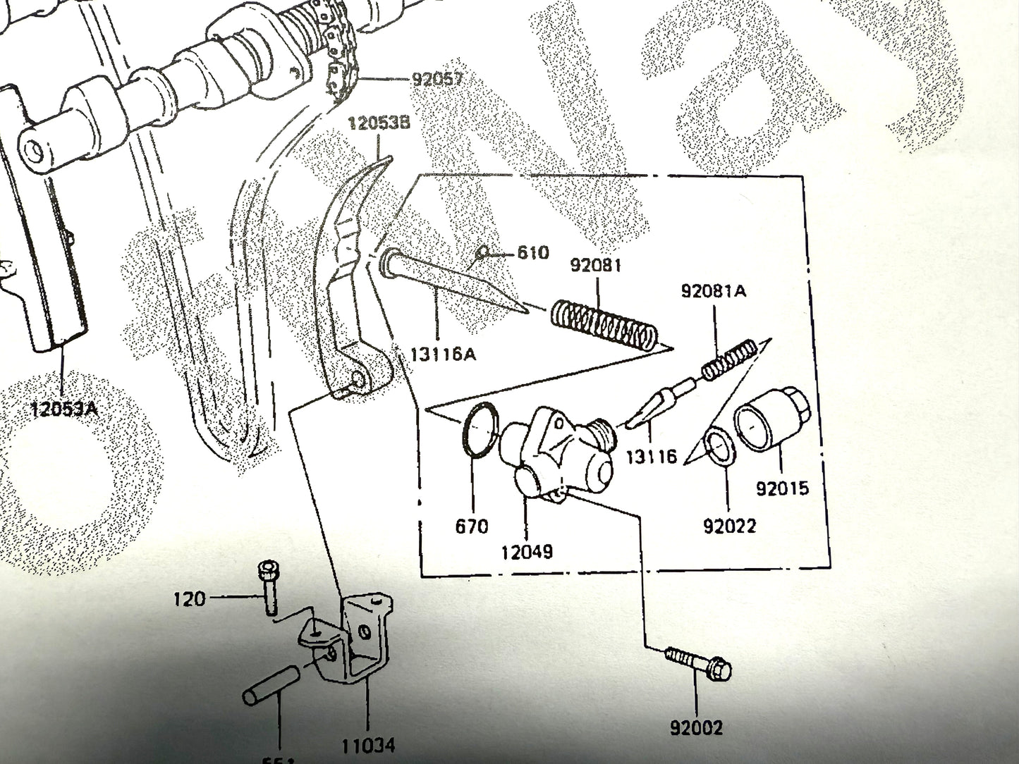 Kit tendicatena distribuzione Kawasaki Z550-KZ550 1981/83