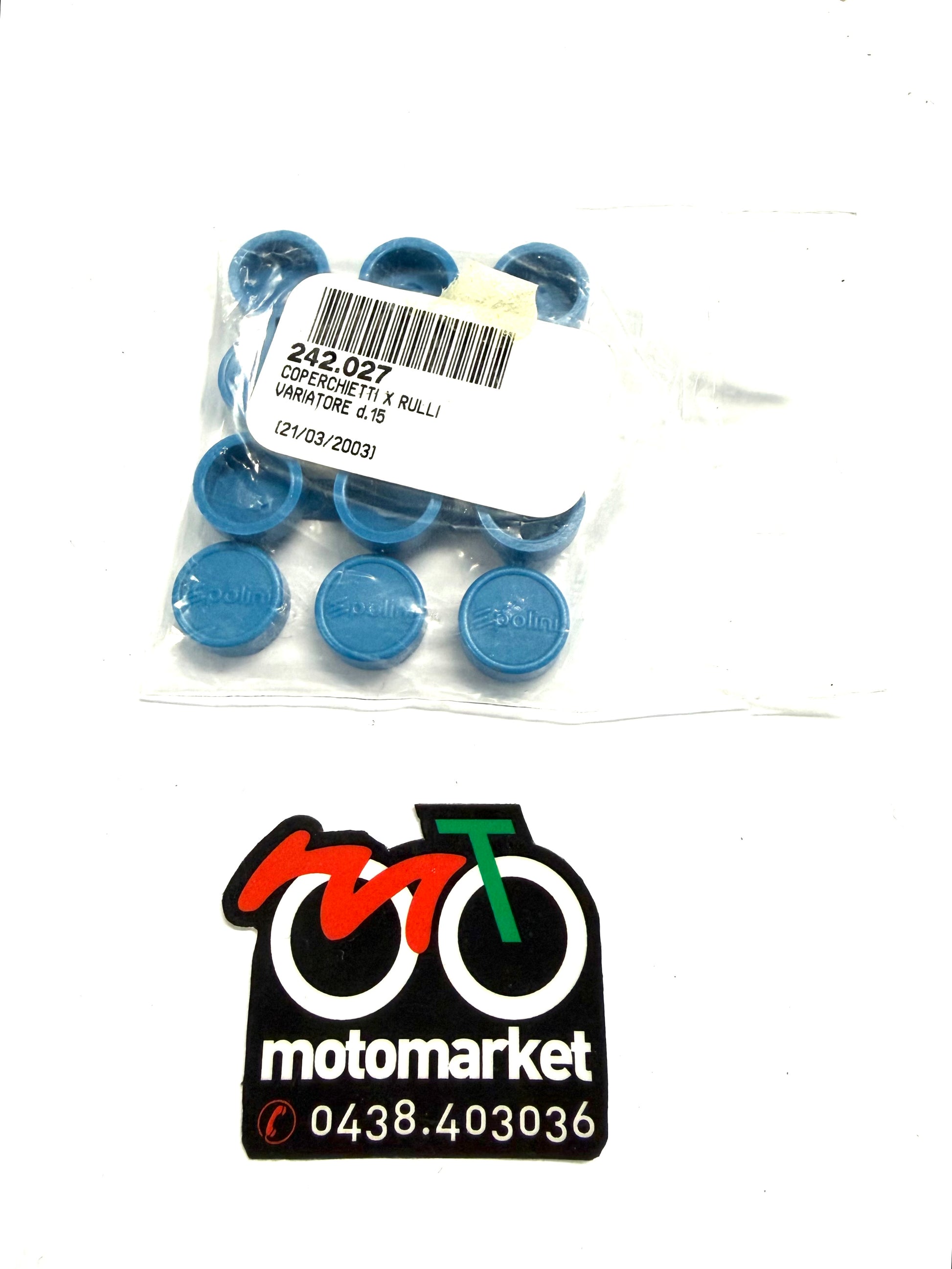 Kit coperchietti per rulli Polini scooter D.15mm art.242027