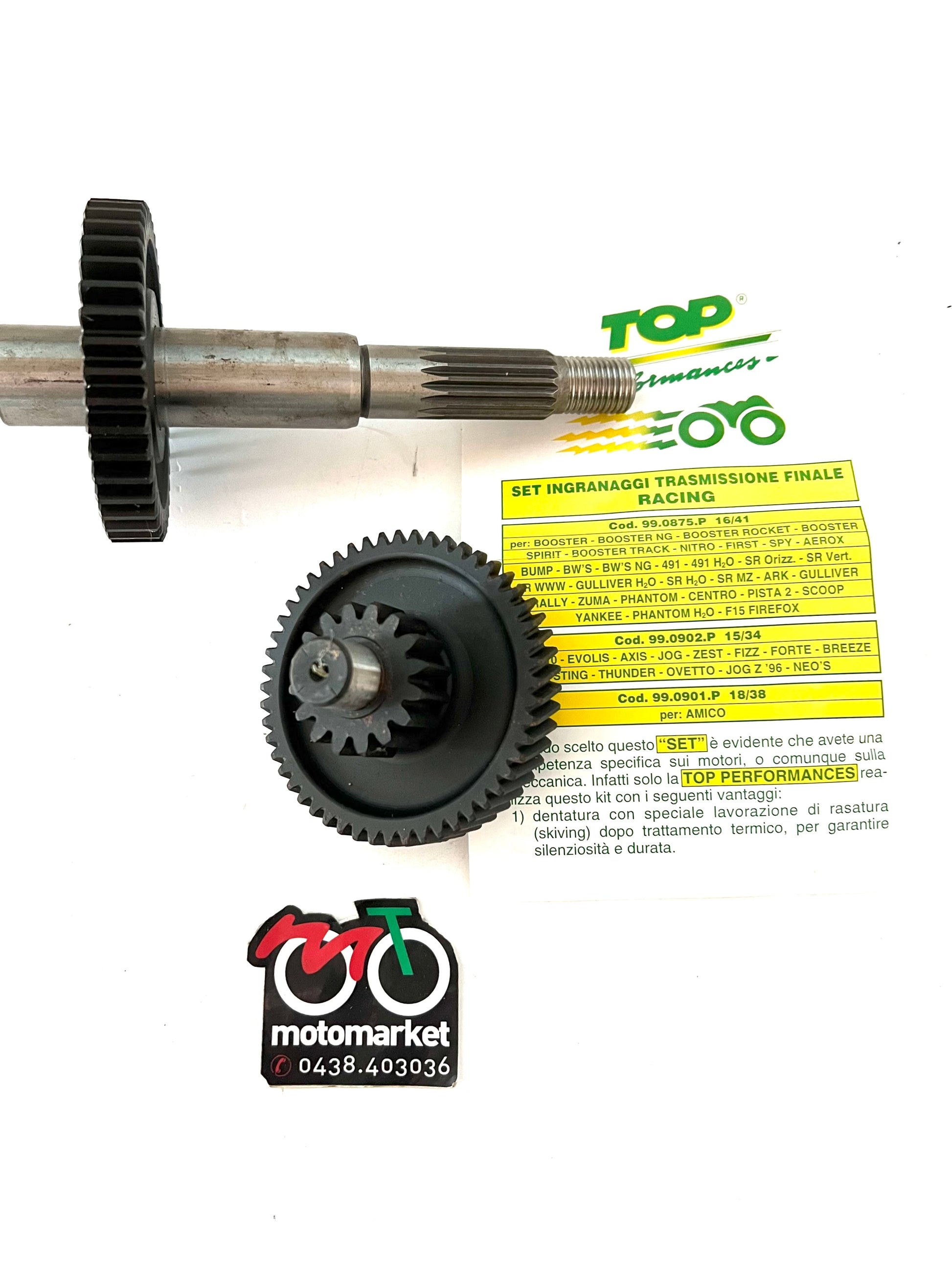 Kit rapporti allungati Top Performance 16/41 scooter Minarelli 50cc art.990875P