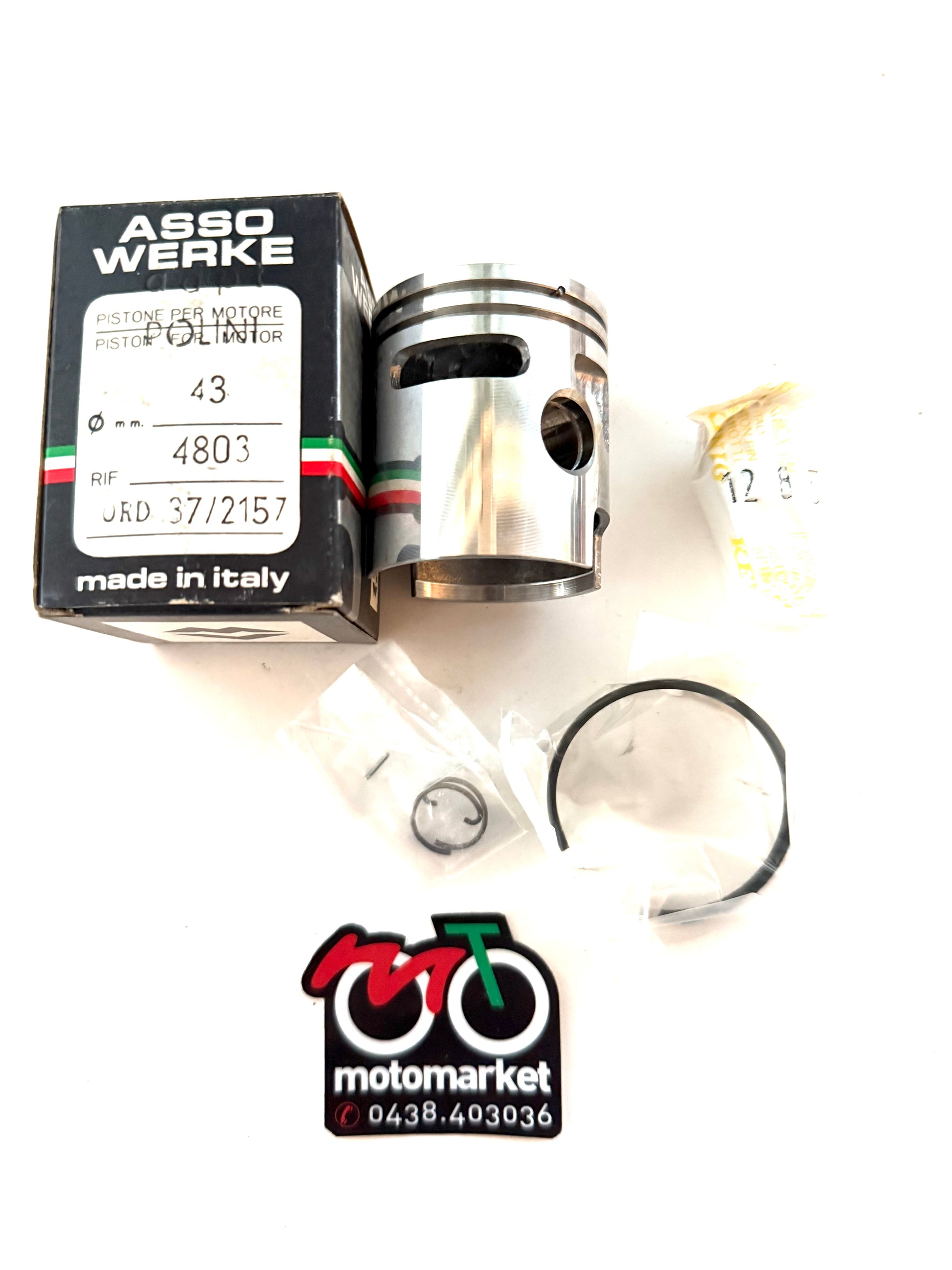 Pistone modifica Polini Piaggio Ciao-Bravo-SI D.43 spinotto 12 art.4803