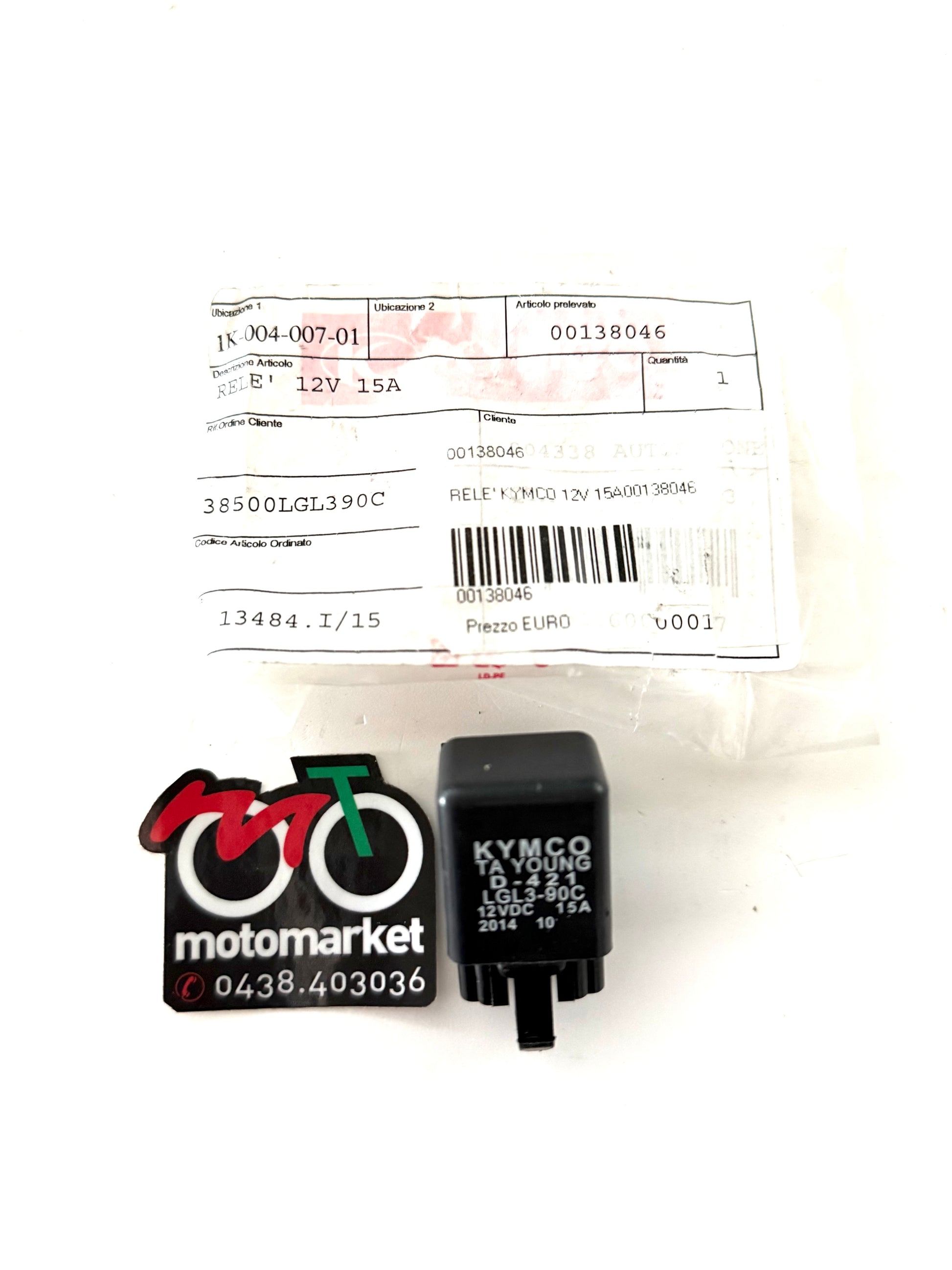 Relè Kymco 15A D421 per tutti i modelli art.00138046