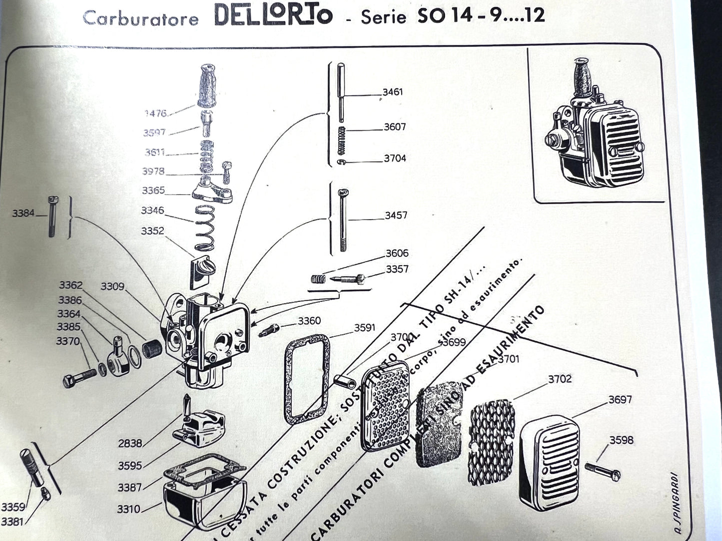 Getto massimo carburatore Dellorto SO art.3381 da 72