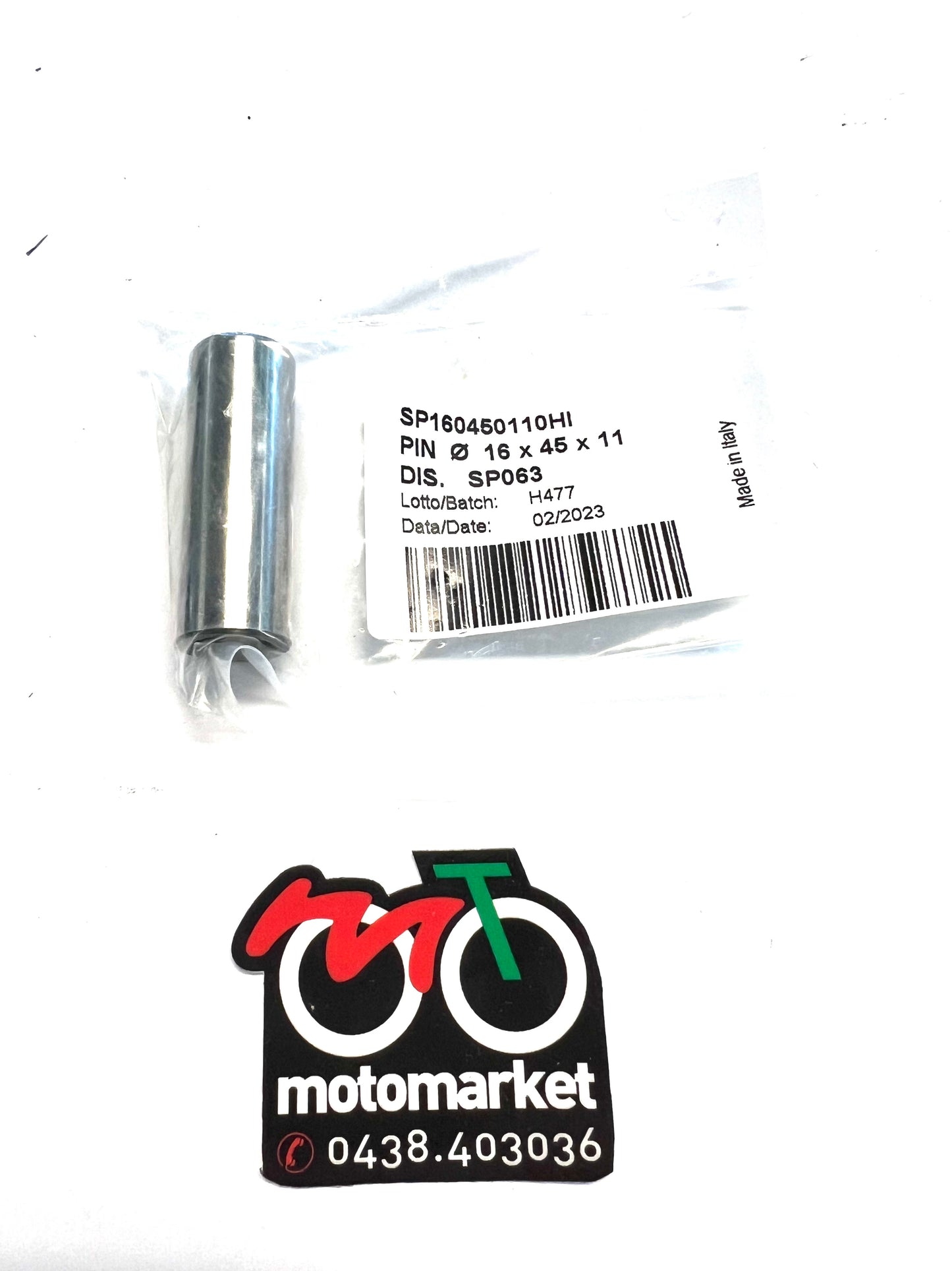 Spinotto pistone diametro 16X45