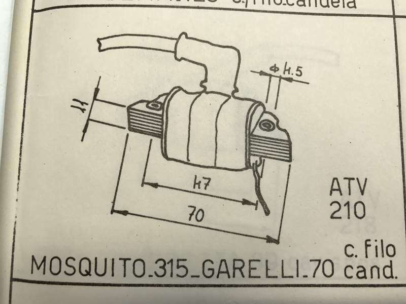 Bobina alta tensione Mosquito 315 Garelli 70