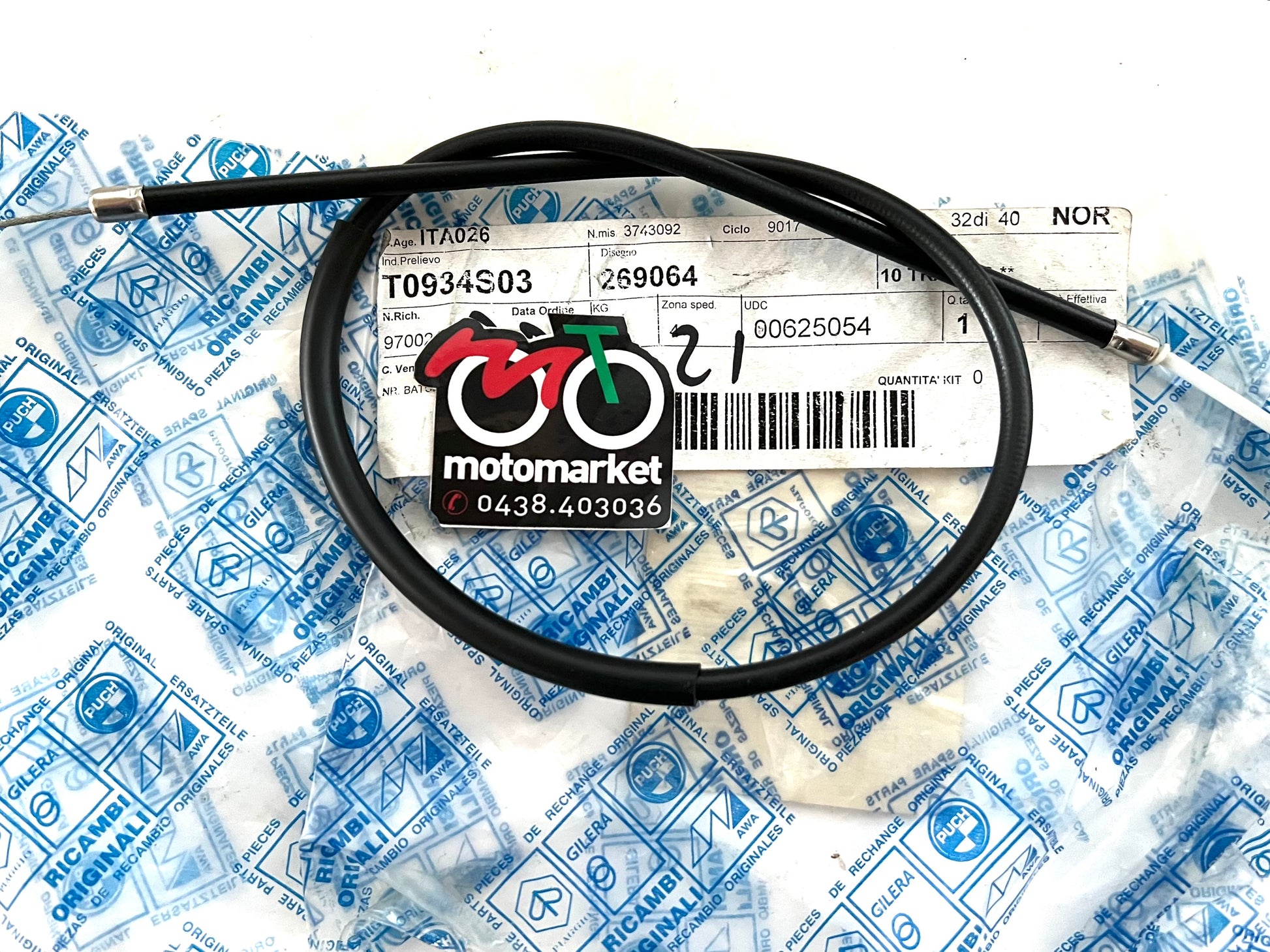 Corda gas da sdoppiatore a carburatore scooter Piaggio Free 50cc art.269064