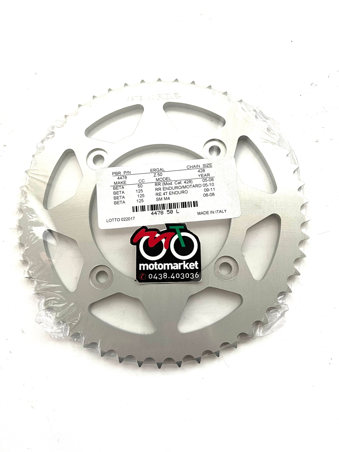 Corona Beta 50-125 RR Motard-Enduro passo 428 art.4478-50