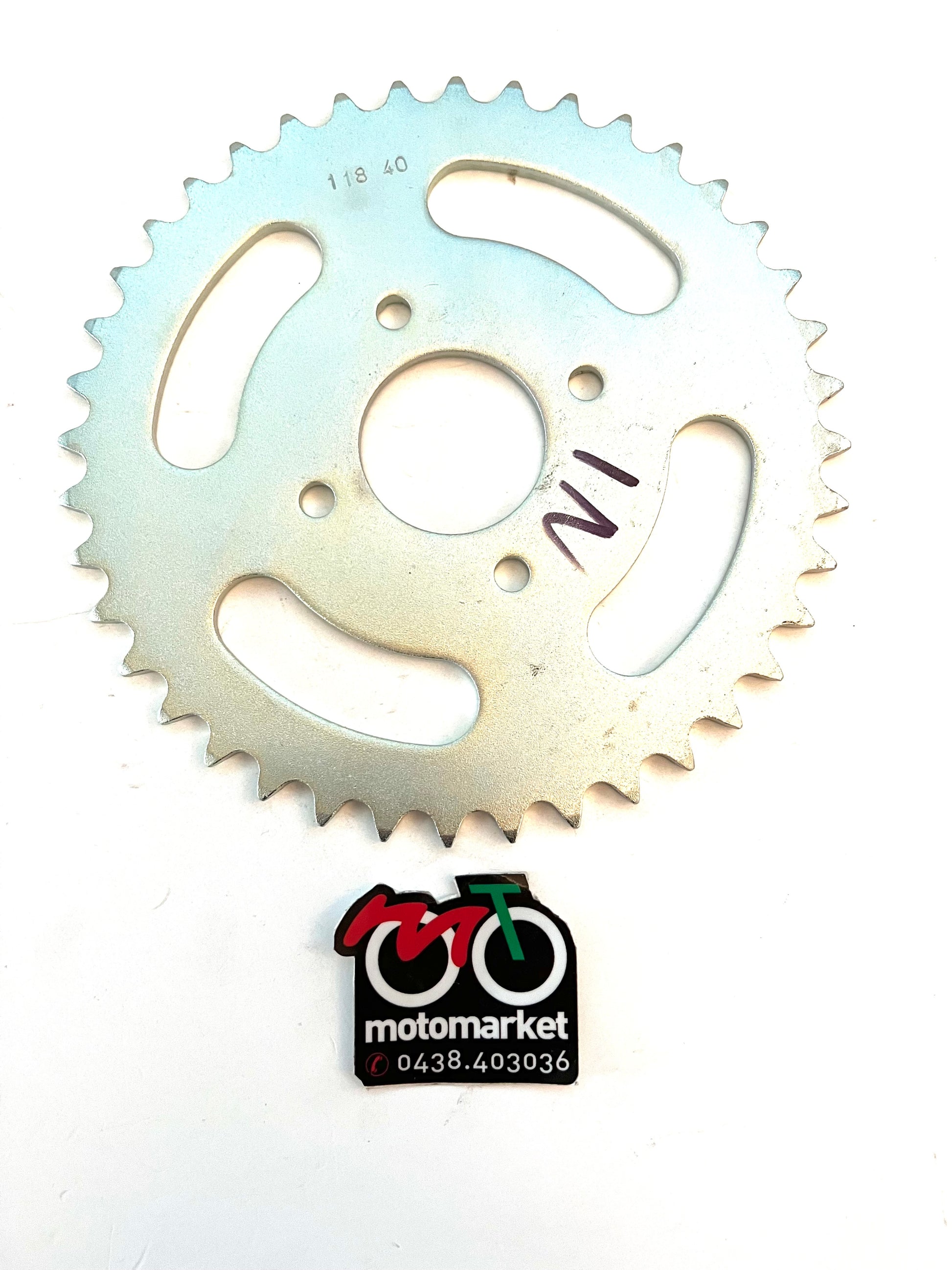 Corona per ciclomotore foro interno 39,4 interasse fori 62 art.118-40 denti