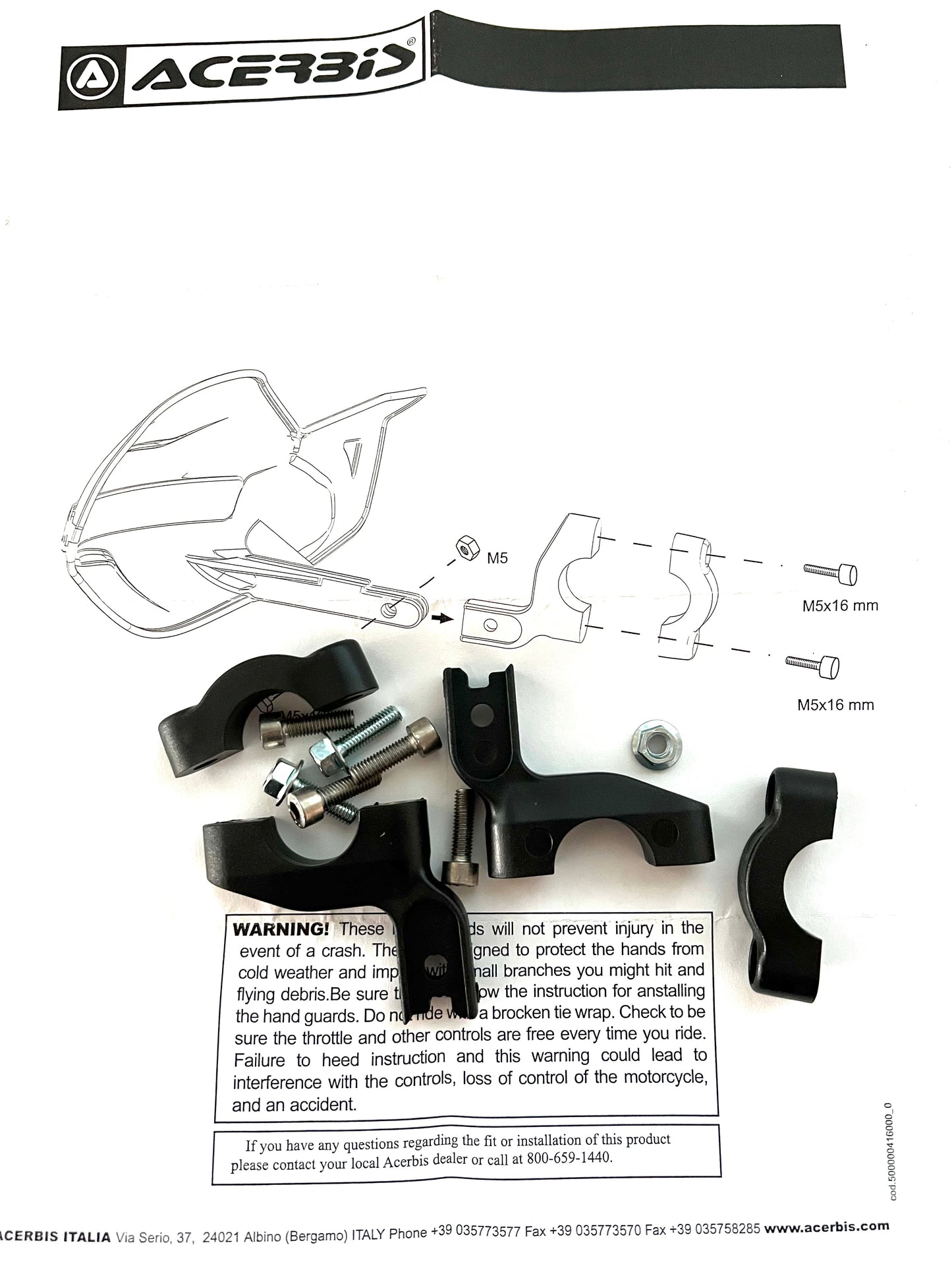 Kit montaggio paramani MX Uniko Acerbis art.0008158090