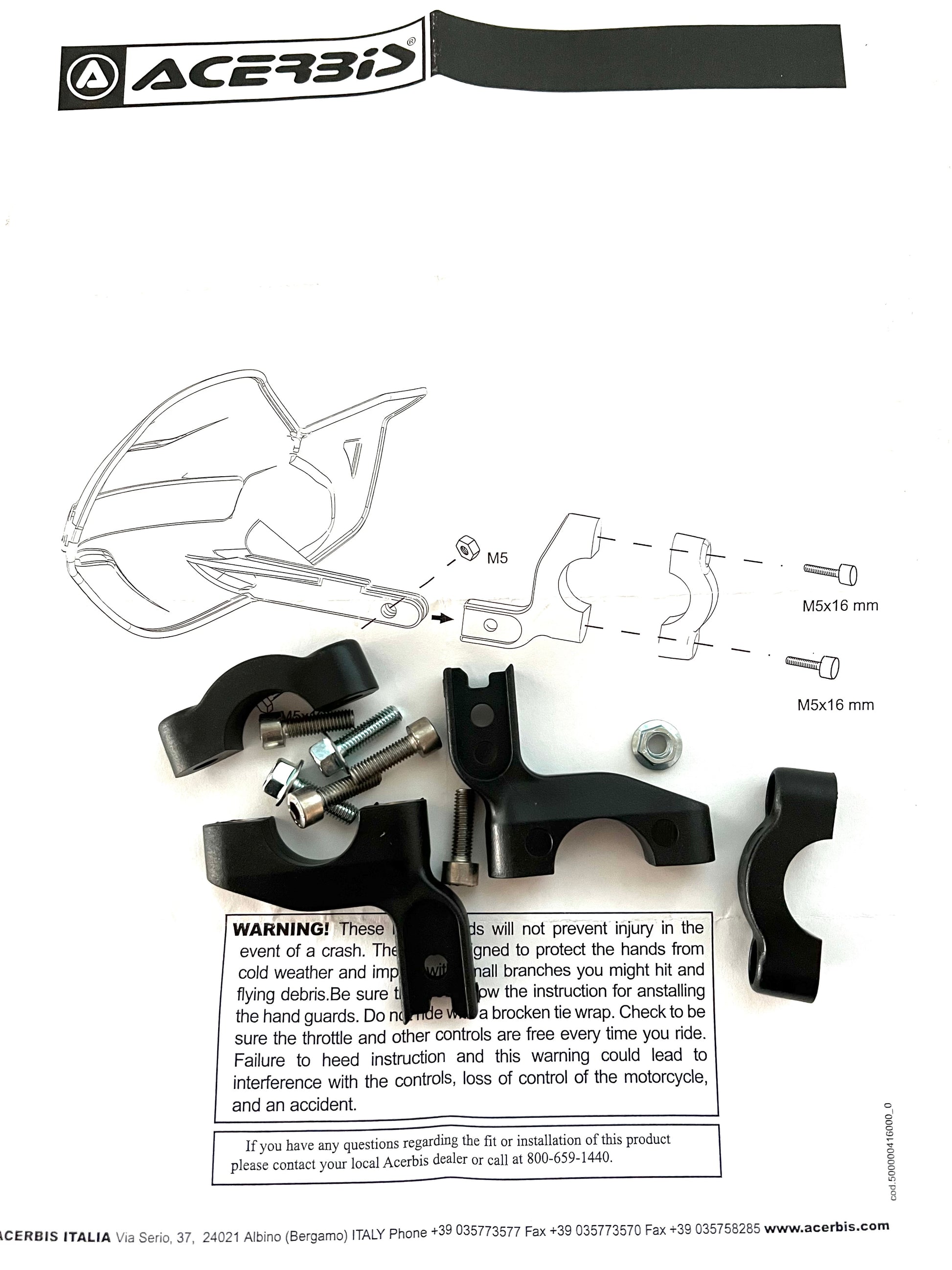 Kit montaggio paramani MX Uniko Acerbis art.0008158090